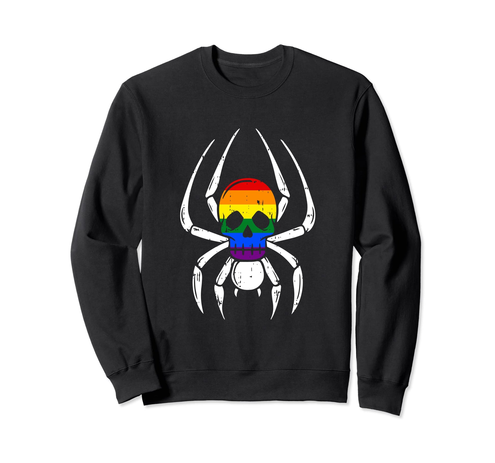 Skull Spider Bisexual Lgbt Q Sweatshirt - Casual Everyday Wear for Adults - T-Shirt, Sweatshirt, Hoodie