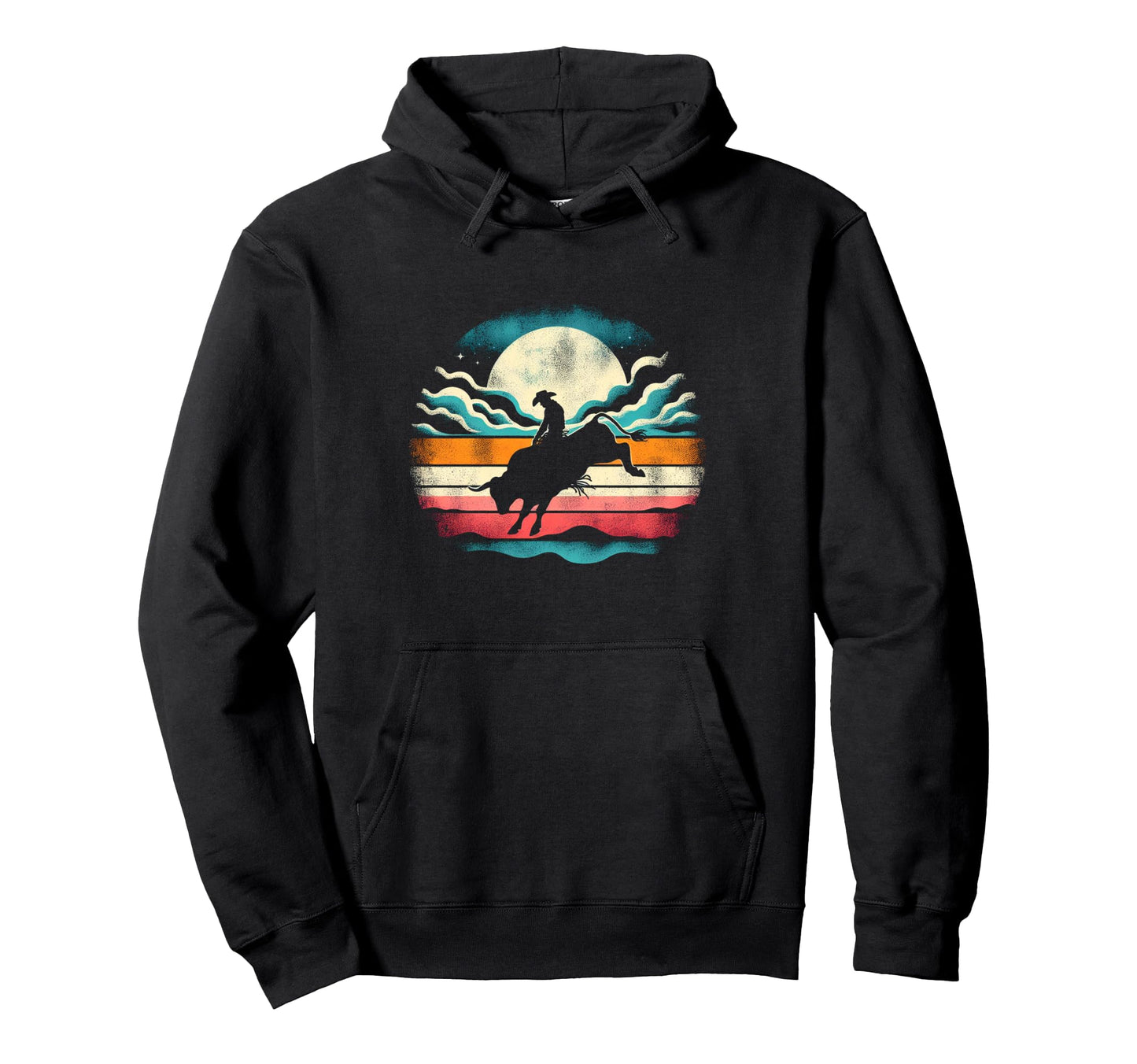 Sunset Cowboy Hoodie - Minimalist Print Men Women - T-Shirt, Sweatshirt, Hoodie