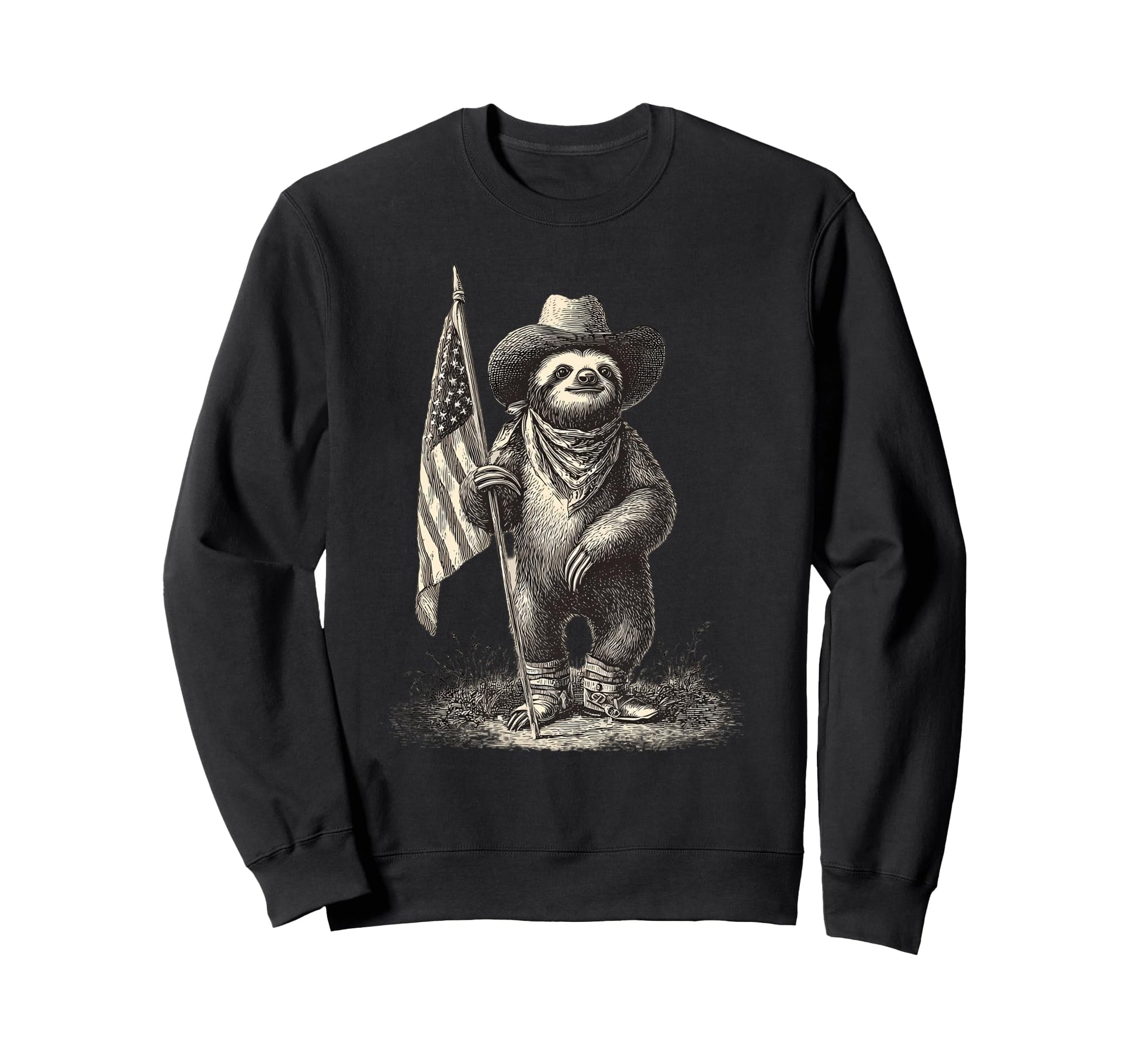 Sloth Cowboy Rodeo Cowgirl Sweatshirt - Casual Everyday Wear for Adults - T-Shirt, Sweatshirt, Hoodie