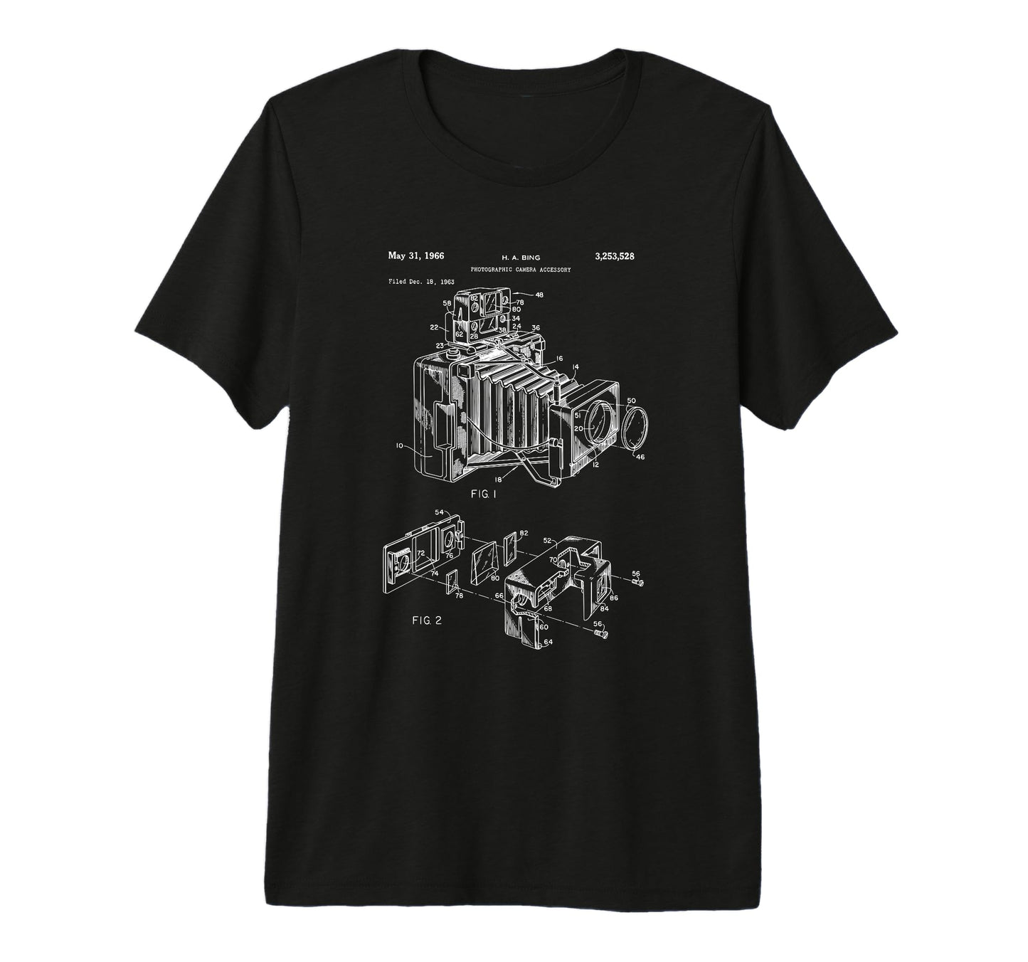 Camera Diagram Patent 1966 T-Shirt - Casual Everyday Wear Men Women - T-Shirt, Sweatshirt, Hoodie