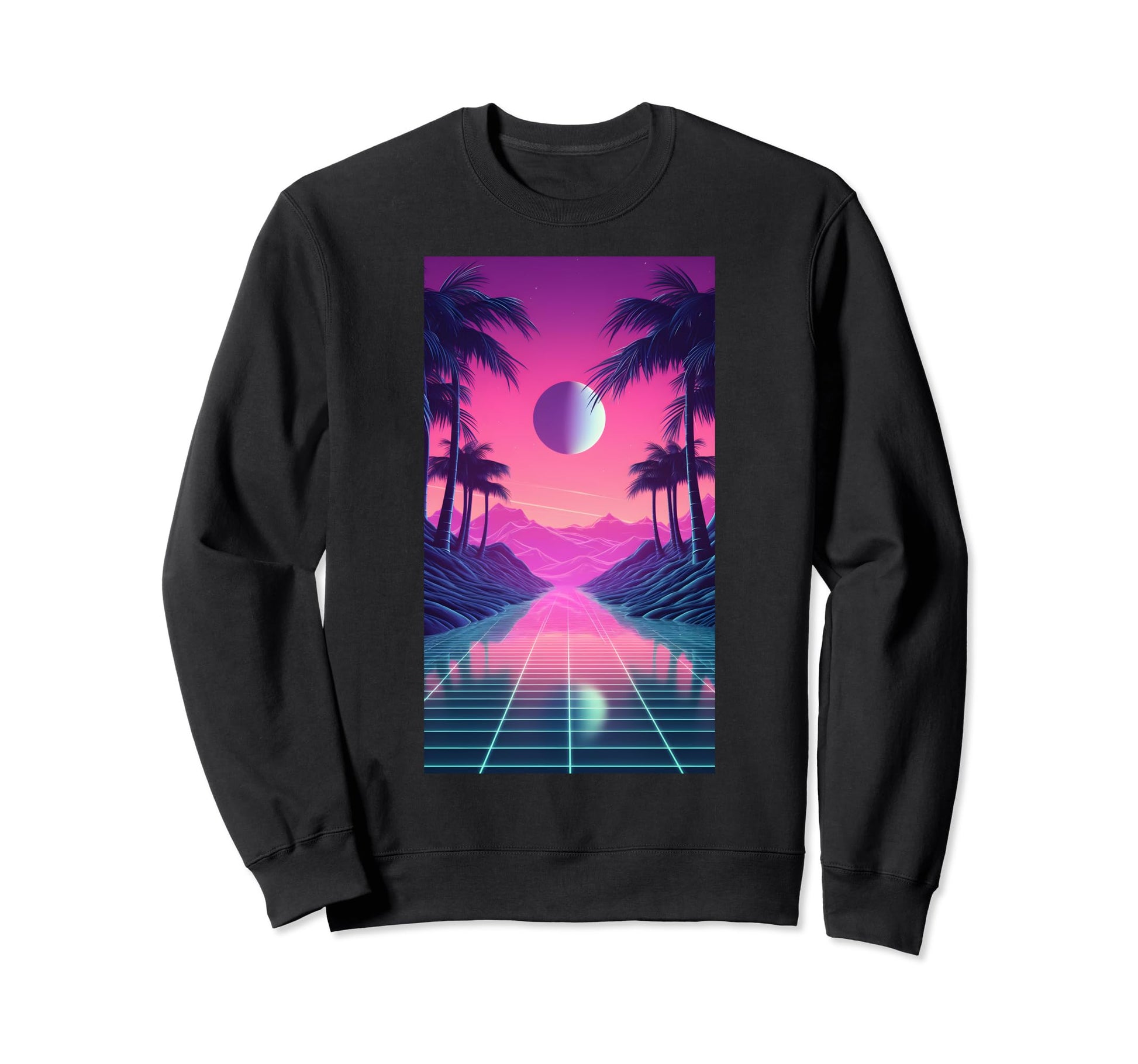 80S Vaporwave Aesthetic Landscape Sweatshirt - Trendy Graphic Unisex - T-Shirt, Sweatshirt, Hoodie