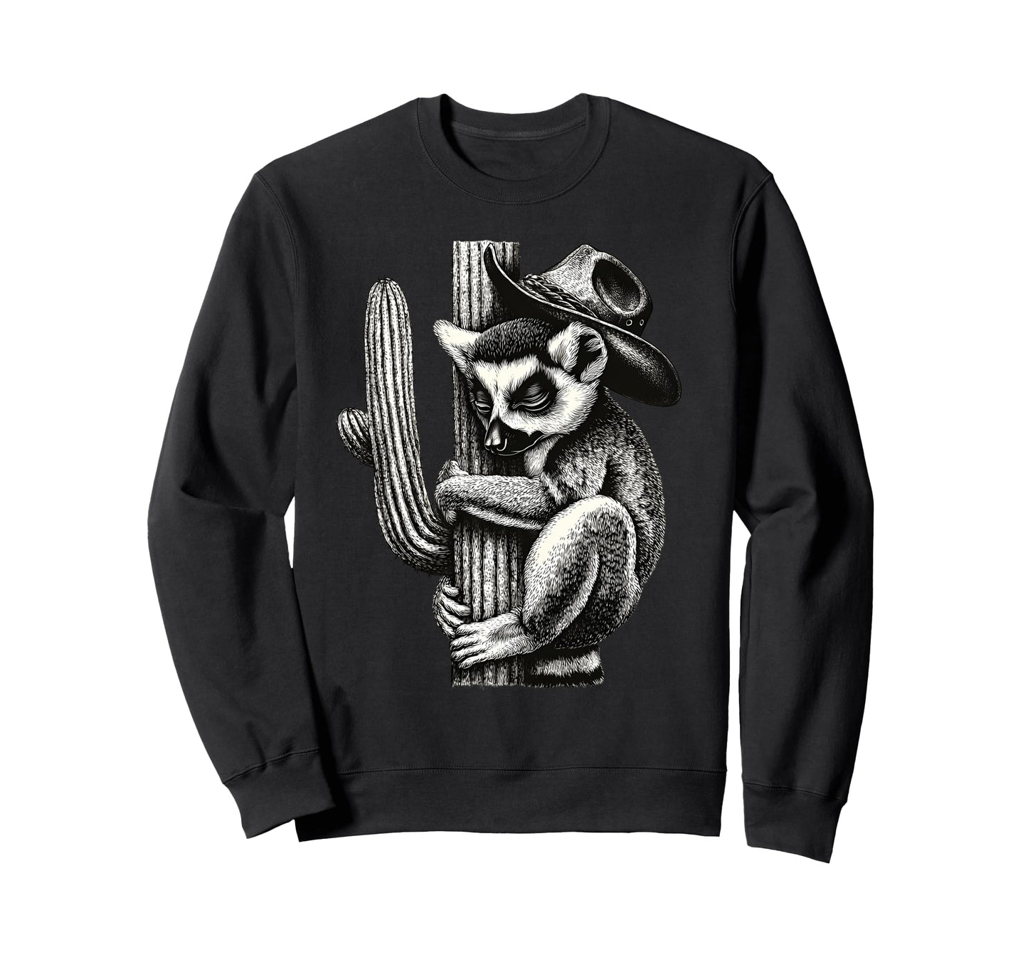 Lemur Cowboy Rodeo Cowgirl Western Sweatshirt - Custom Art Print Men Women - T-Shirt, Sweatshirt, Hoodie