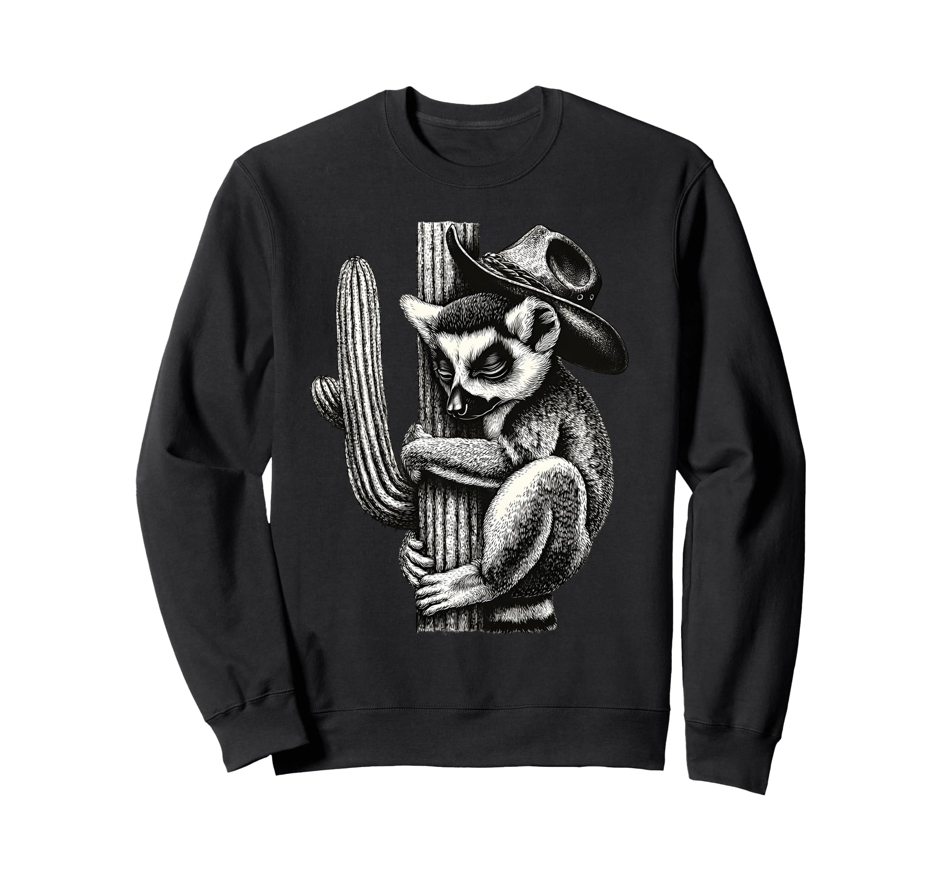 Lemur Cowboy Rodeo Cowgirl Western Sweatshirt - Custom Art Print Men Women - T-Shirt, Sweatshirt, Hoodie