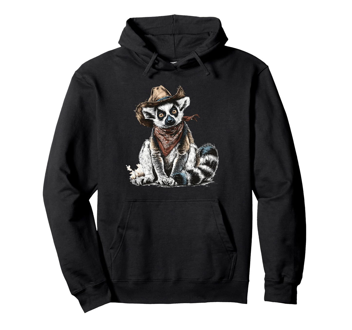 Country Cowboy Lemur Rodeo Cowgirl Western Hoodie - Graphic Print Unisex - T-Shirt, Sweatshirt, Hoodie