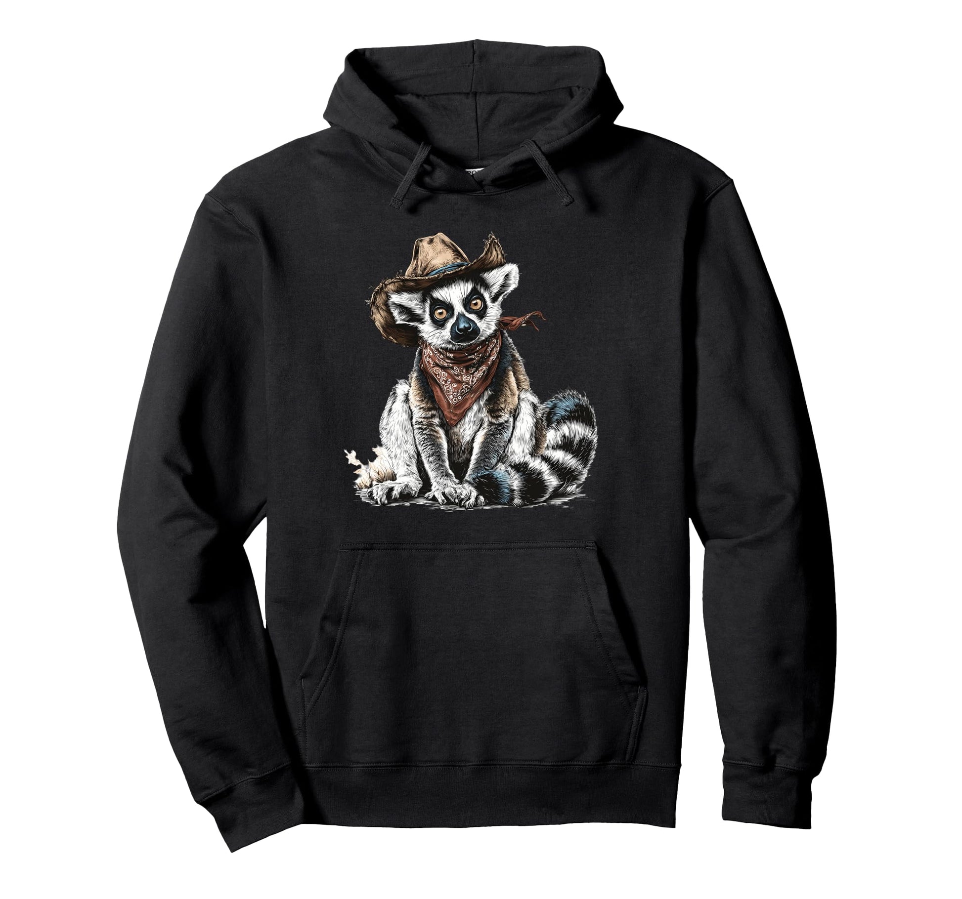 Country Cowboy Lemur Rodeo Cowgirl Western Hoodie - Graphic Print Unisex - T-Shirt, Sweatshirt, Hoodie