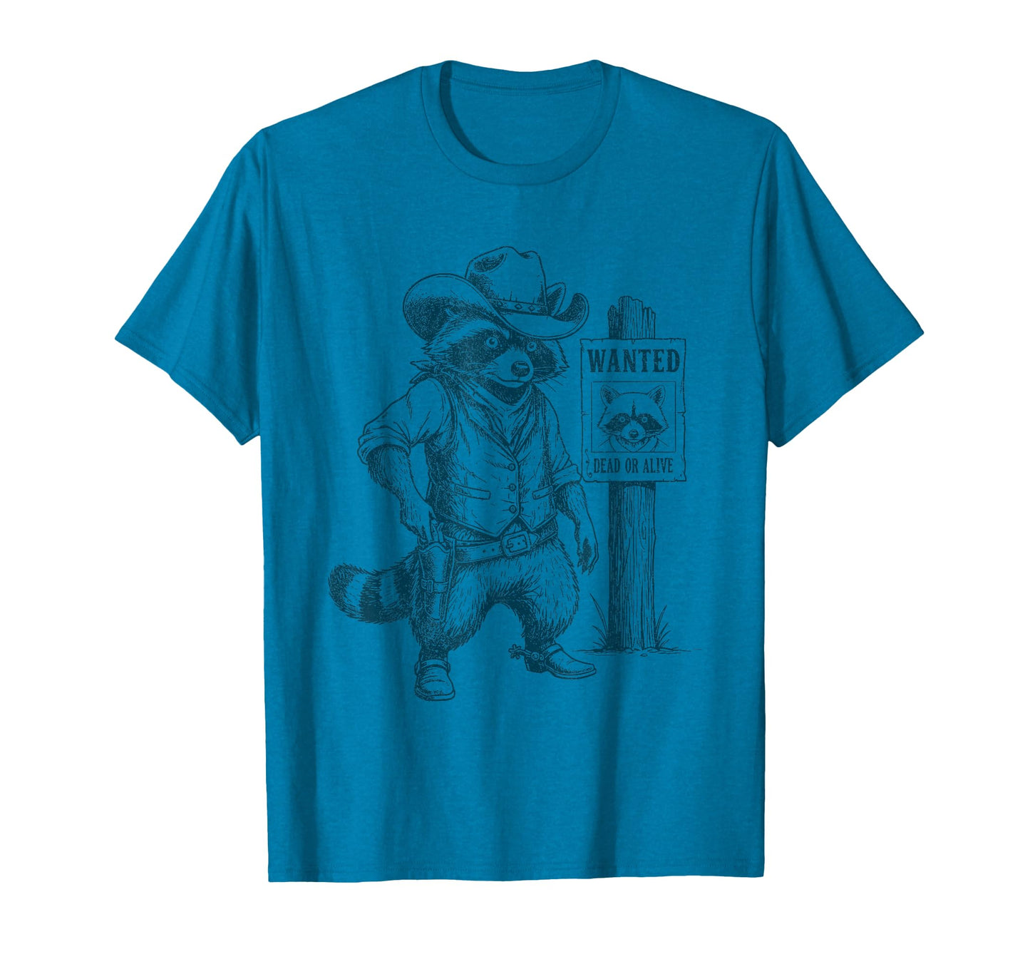 Raccoon Cowboy Western Outlaw T-Shirt - Graphic Print Unisex - T-Shirt, Sweatshirt, Hoodie