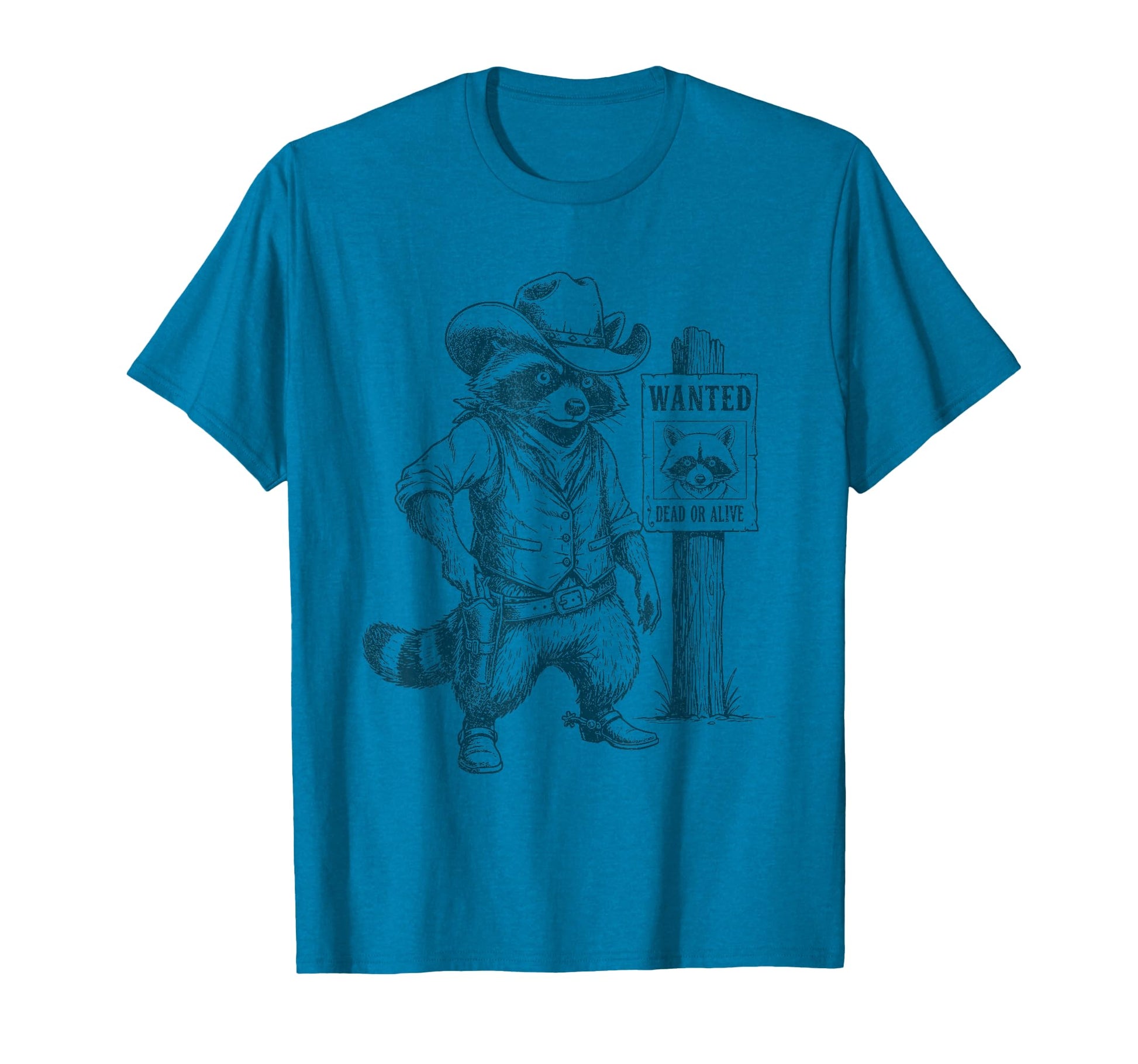Raccoon Cowboy Western Outlaw T-Shirt - Graphic Print Unisex - T-Shirt, Sweatshirt, Hoodie