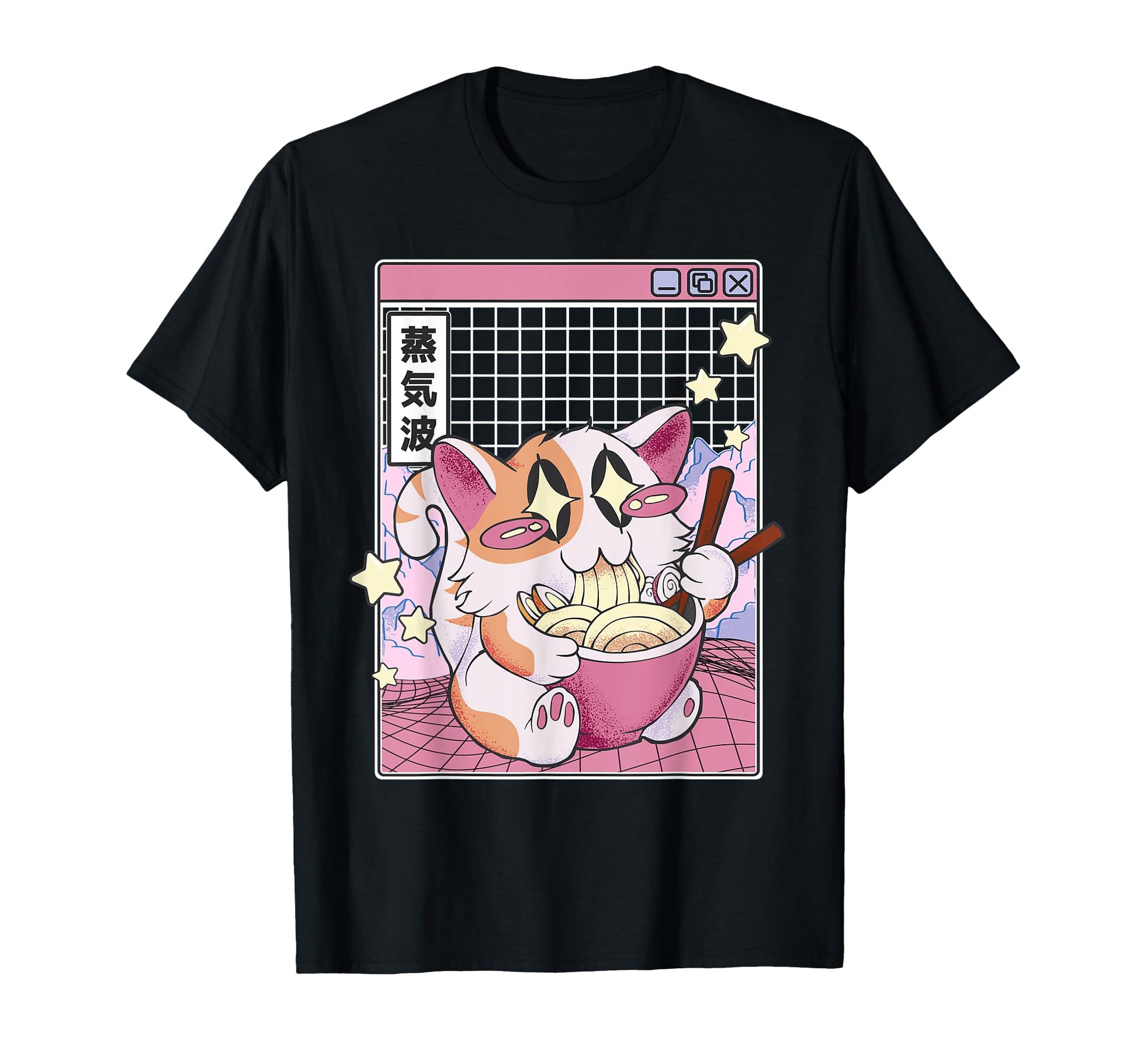 Cat Ramen Noodles Kawaii Vaporwave T-Shirt - Streetwear Style Unisex - T-Shirt, Sweatshirt, Hoodie