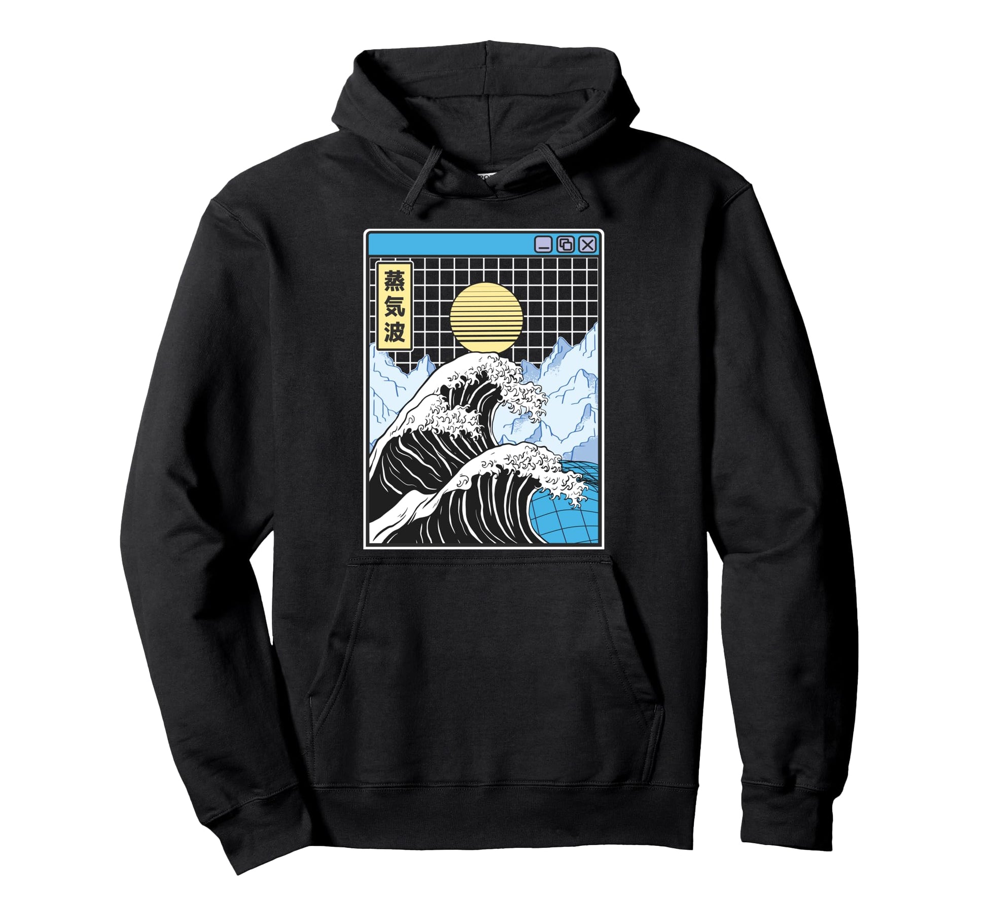 Great Wave Off Kanagawa Grid Kawaii Hoodie - Custom Art Print for Adults - T-Shirt, Sweatshirt, Hoodie