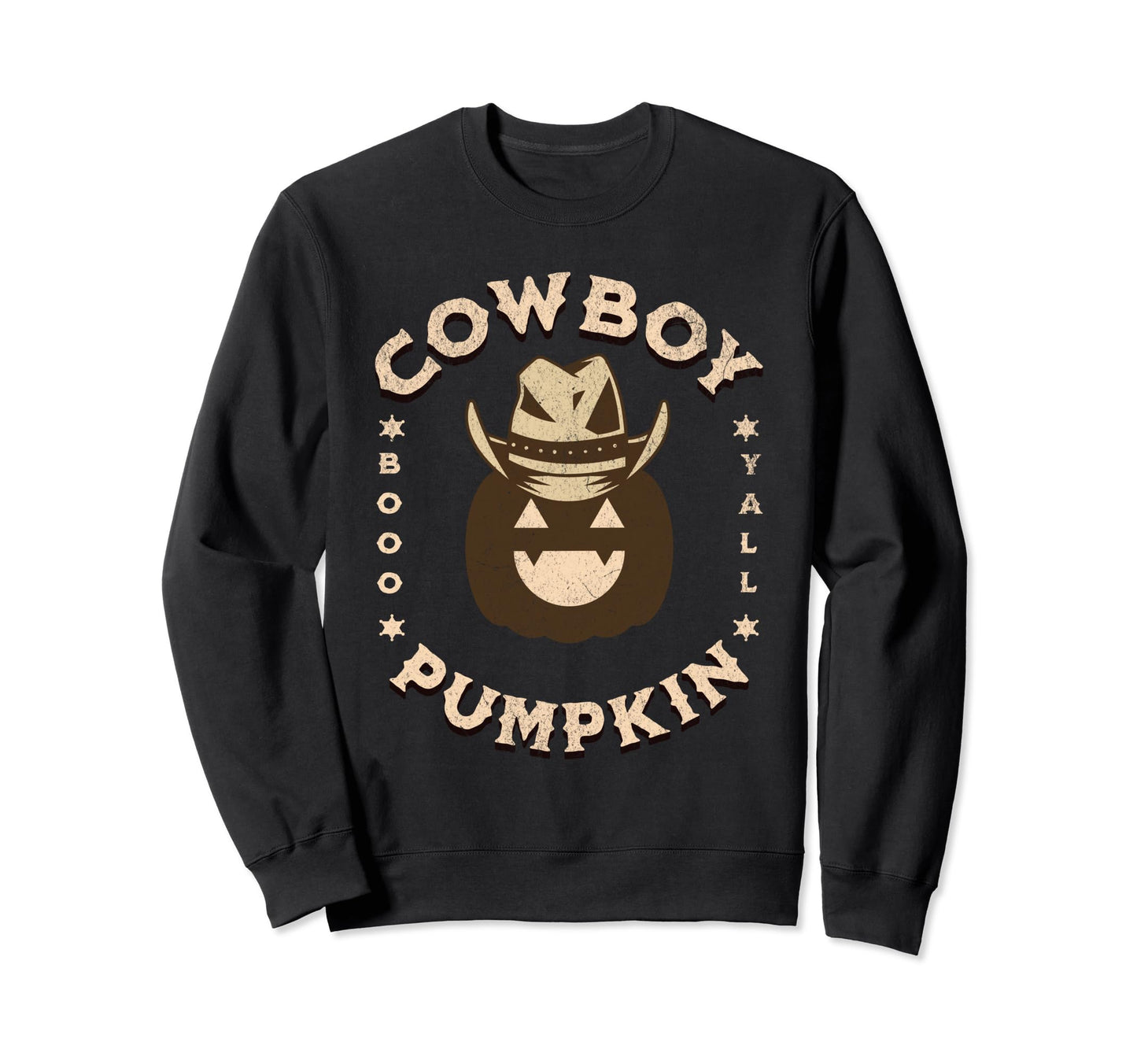 Cowboy Pumpkin Halloween Western Sweatshirt - Casual Everyday Wear Unisex - T-Shirt, Sweatshirt, Hoodie