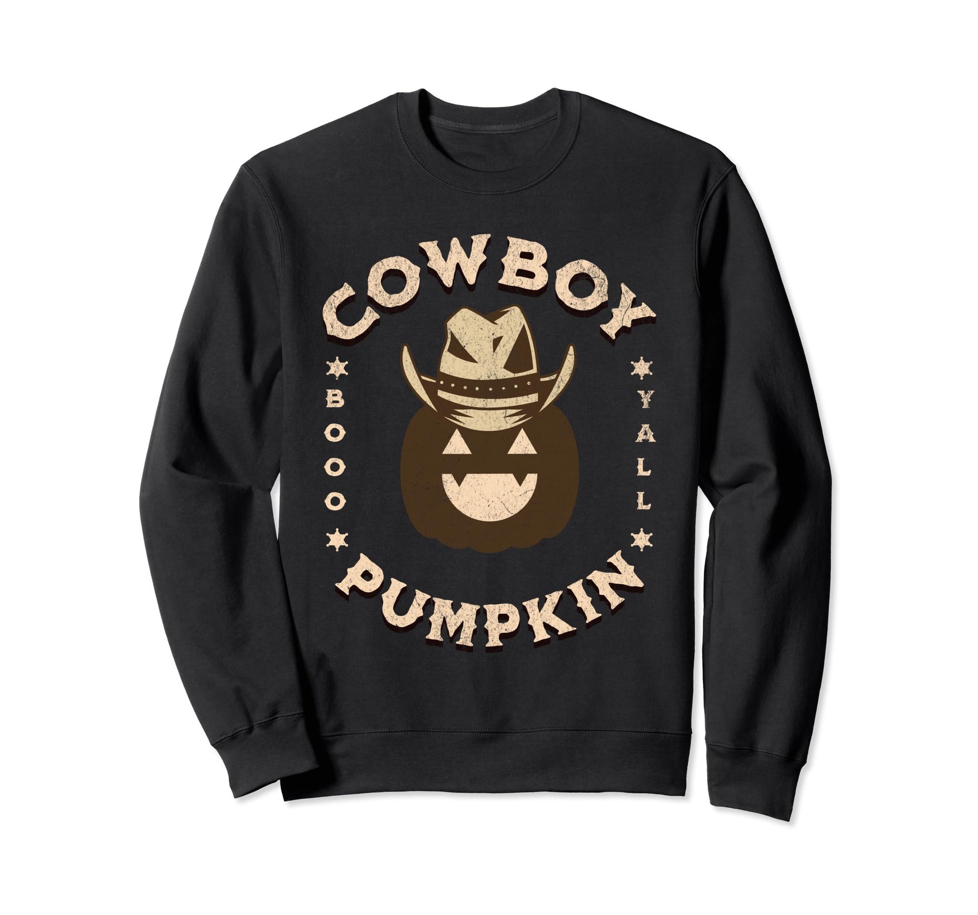 Cowboy Pumpkin Halloween Western Sweatshirt - Casual Everyday Wear Unisex - T-Shirt, Sweatshirt, Hoodie
