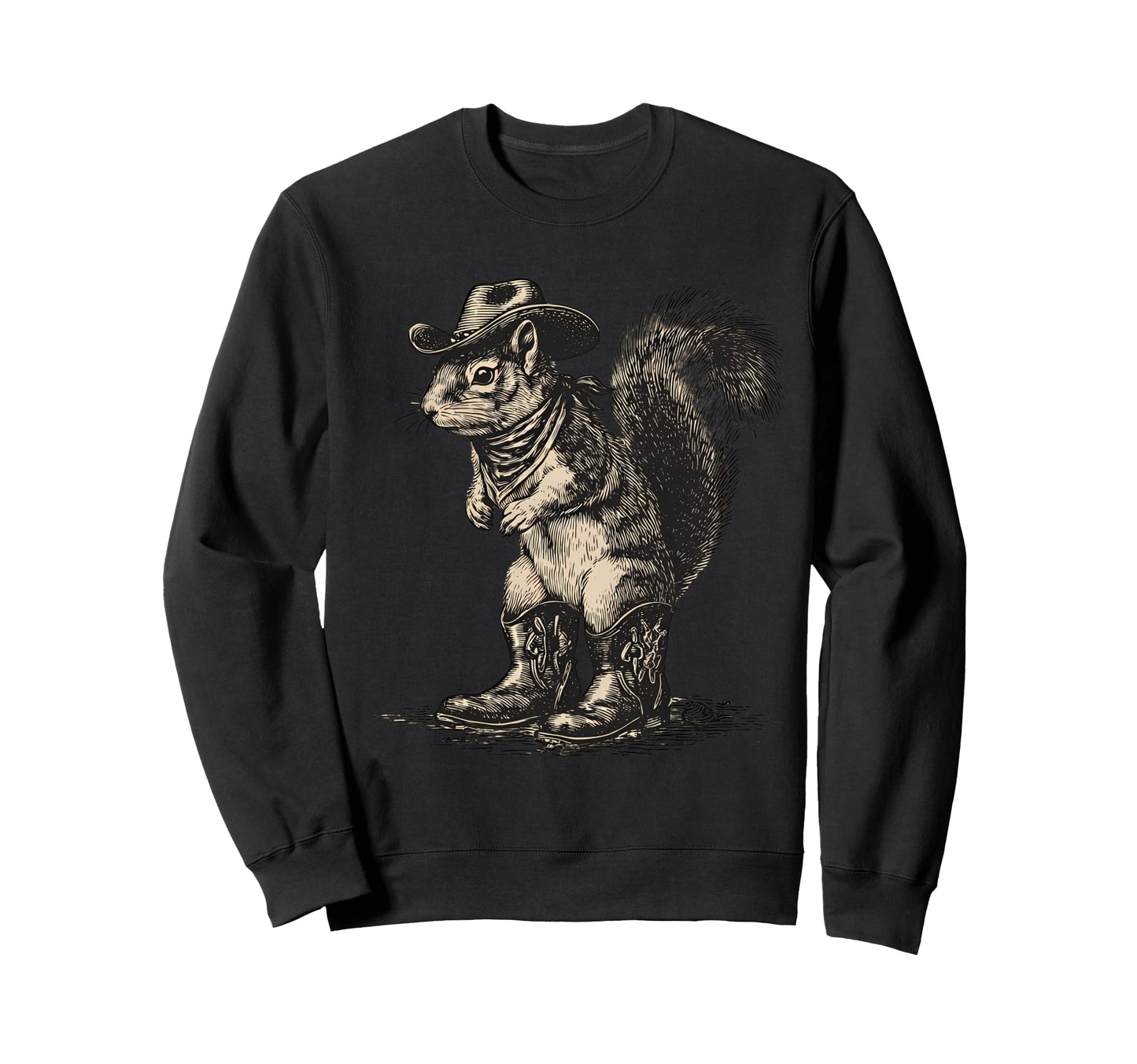 Squirrel Cowboy Rodeo Cowgirl Sweatshirt - Aesthetic Graphic for Adults - T-Shirt, Sweatshirt, Hoodie