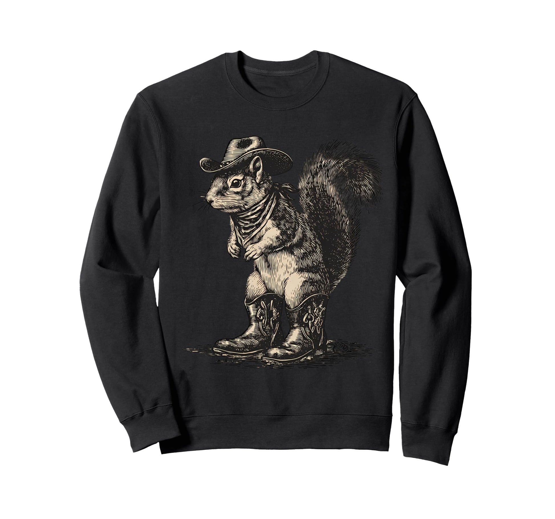 Squirrel Cowboy Rodeo Cowgirl Sweatshirt - Aesthetic Graphic for Adults - T-Shirt, Sweatshirt, Hoodie