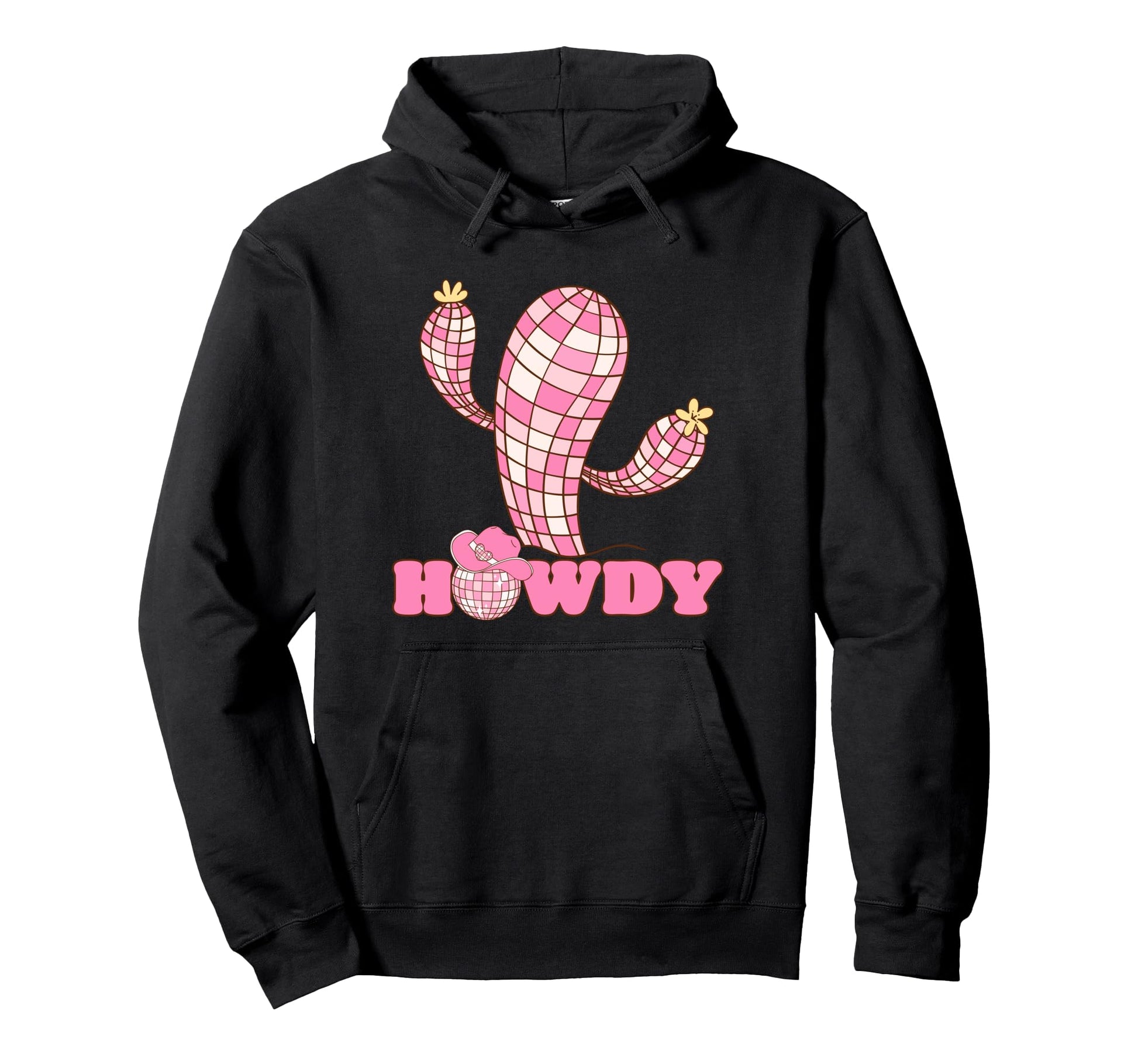 Western Disco Ball Cowgirl Howdy Hoodie - Unique Graphic for Adults - T-Shirt, Sweatshirt, Hoodie