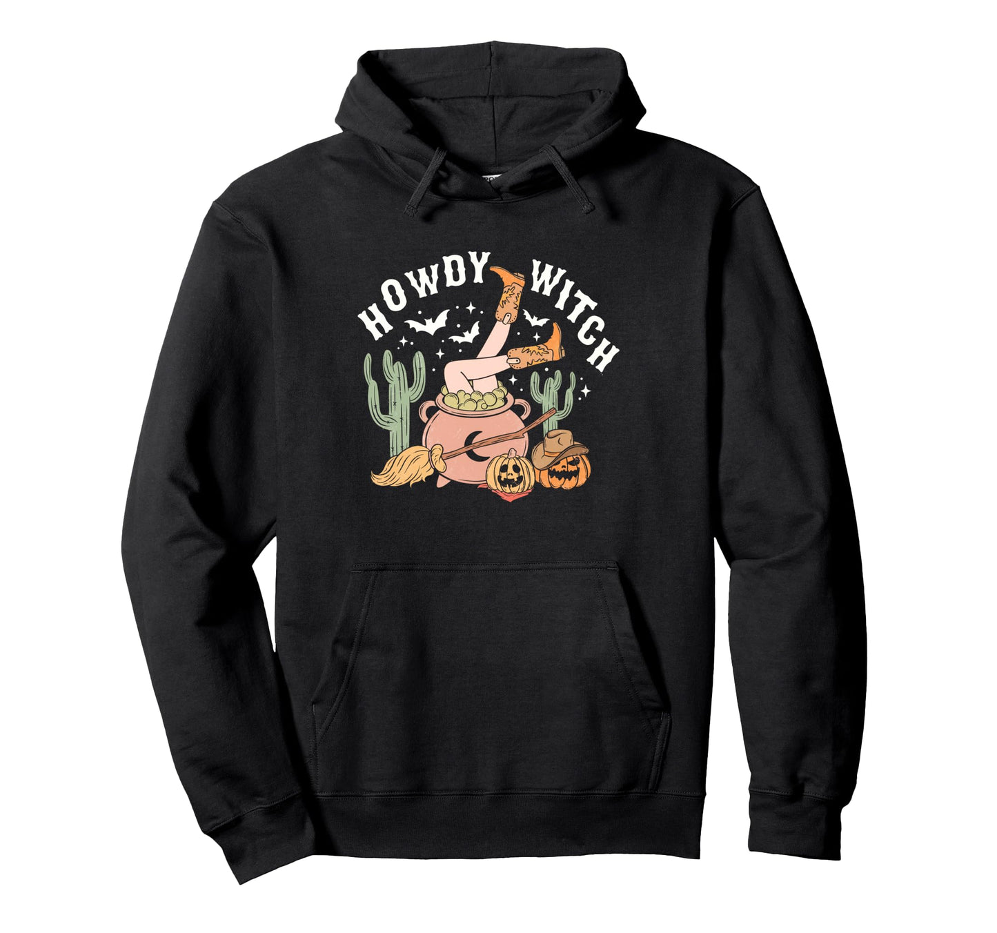 Howdy Witch Western Halloween Pumpkin Hoodie - Minimalist Print for Adults - T-Shirt, Sweatshirt, Hoodie