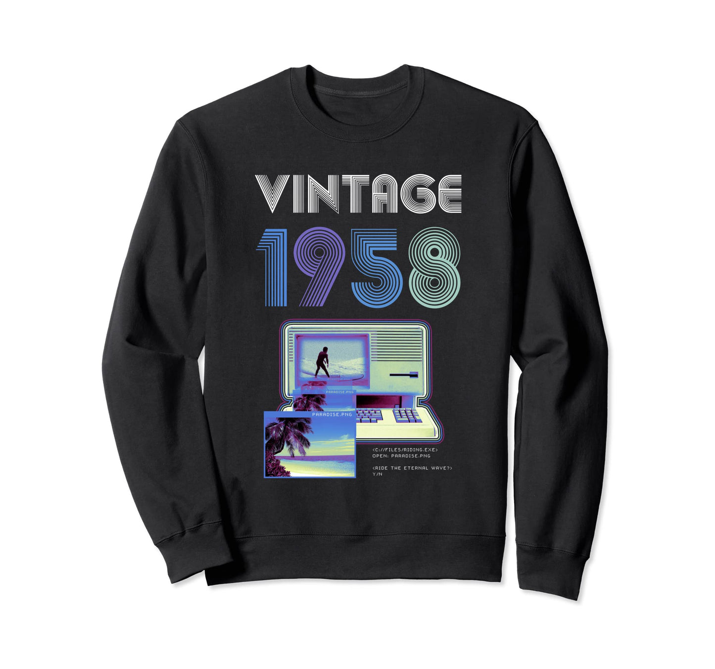 Vaporwave Aesthetic Grunge Gaming 1958 Sweatshirt - Streetwear Style Unisex - T-Shirt, Sweatshirt, Hoodie