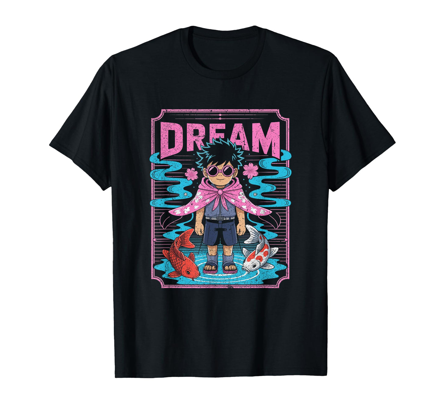 Dreamy Anime Koi Fish And Vaporwave T-Shirt - Unique Graphic Unisex - T-Shirt, Sweatshirt, Hoodie