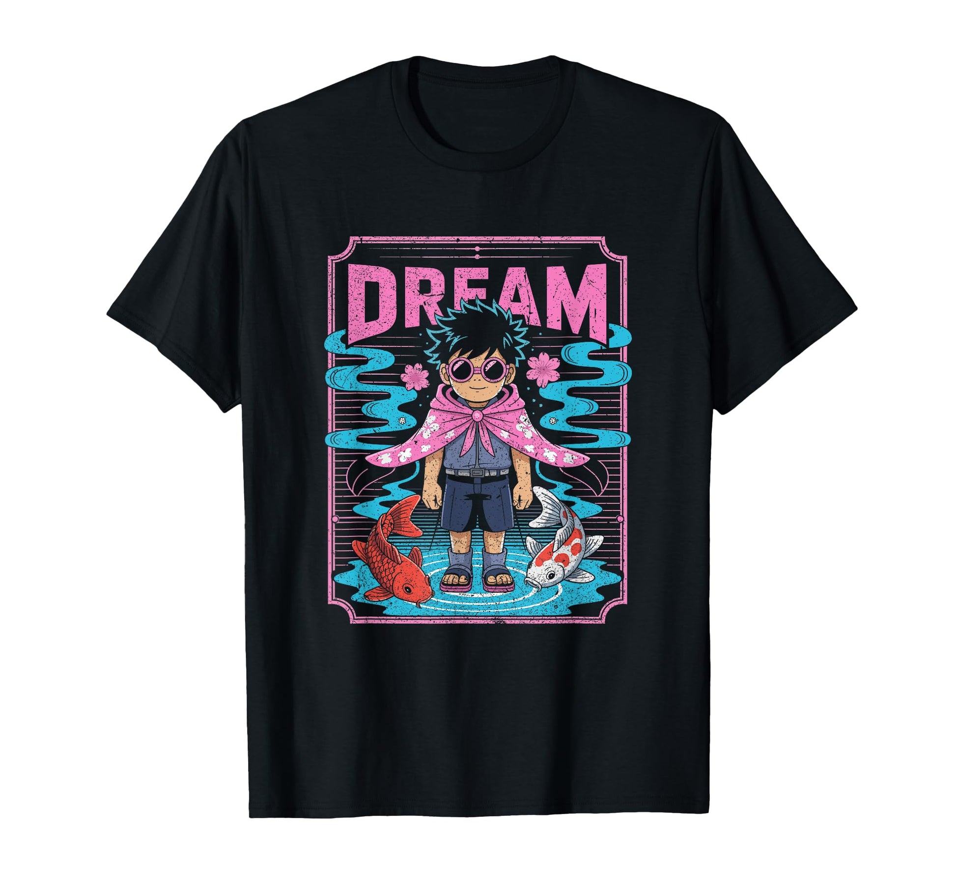 Dreamy Anime Koi Fish And Vaporwave T-Shirt - Unique Graphic Unisex - T-Shirt, Sweatshirt, Hoodie