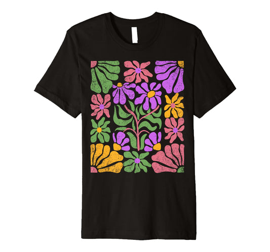 Boho Abstract Flowers T-Shirt - Fun Novelty Design Men Women - T-Shirt, Sweatshirt, Hoodie