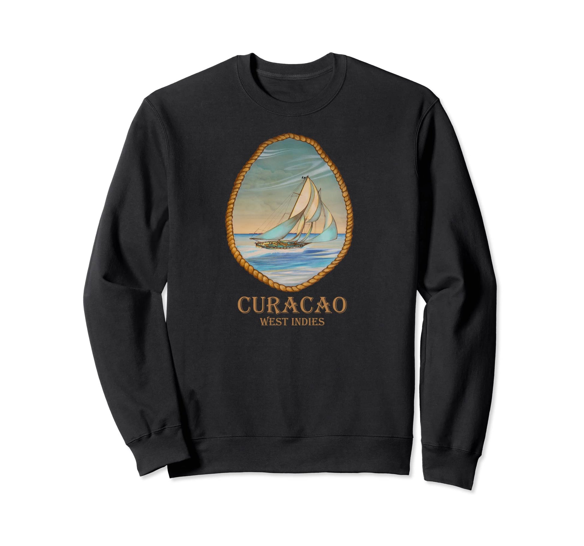 Curacao West Indies Sailboat Vacation Sweatshirt - Unique Graphic Unisex - T-Shirt, Sweatshirt, Hoodie