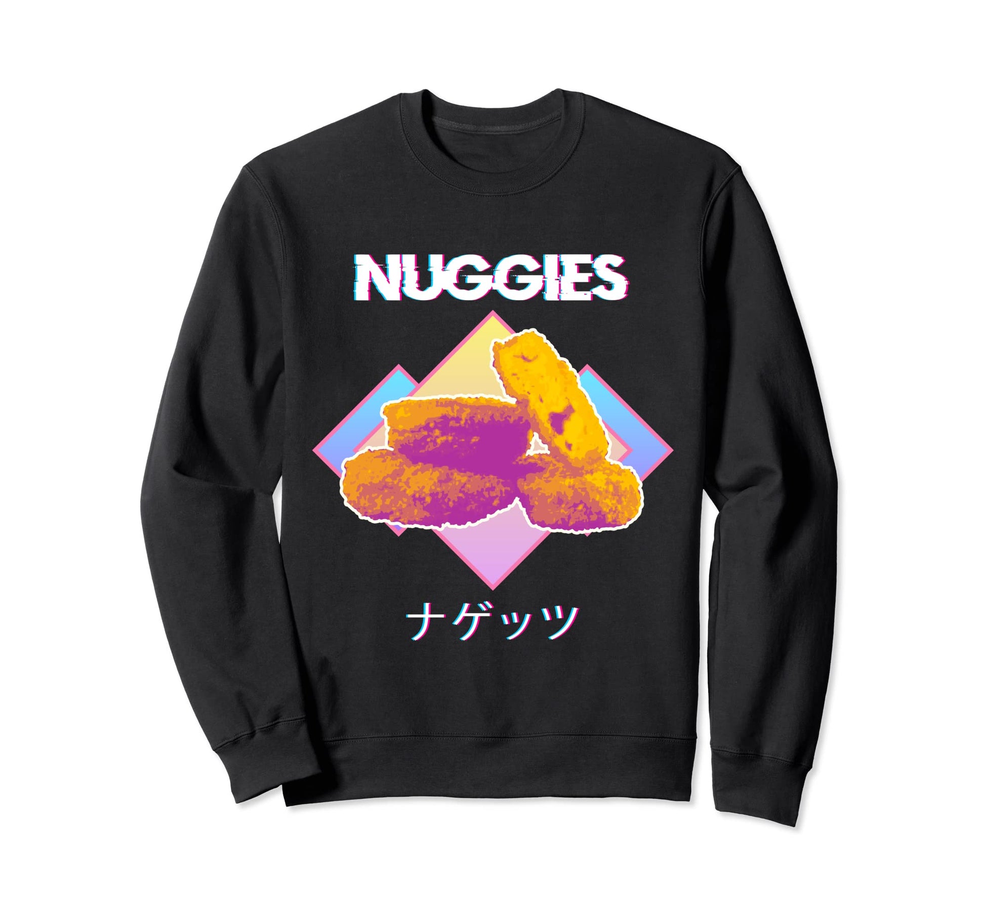 Vaporwave Nuggies Chicken Nuggets Sweatshirt - Graphic Print for Adults - T-Shirt, Sweatshirt, Hoodie