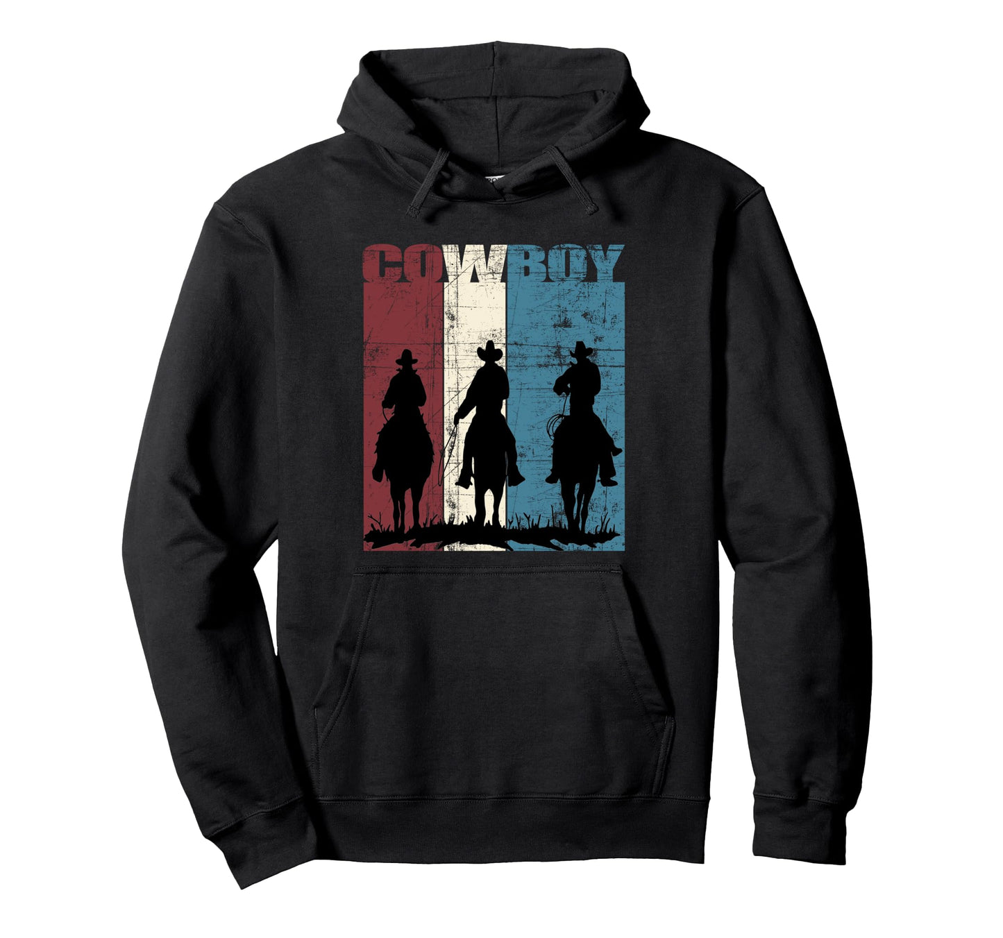 Cowboys Western Cowboy Distressed Hoodie - Novelty Apparel for Adults - T-Shirt, Sweatshirt, Hoodie