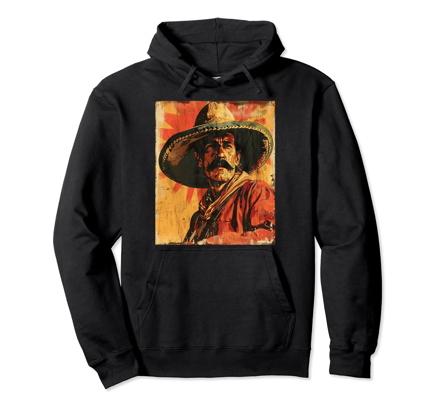 1950S Western Mexican Cowboy Sombrero Art Hoodie - Novelty Apparel Unisex - T-Shirt, Sweatshirt, Hoodie