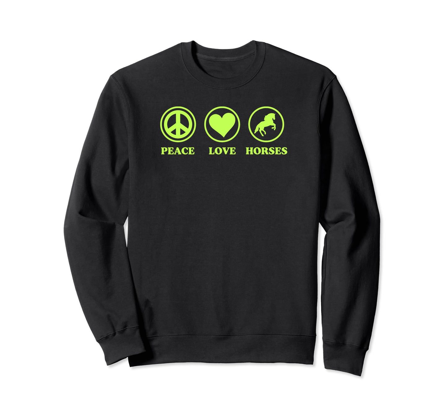 Peace Love Horses Simple Horse Sweatshirt - Unique Graphic Men Women - T-Shirt, Sweatshirt, Hoodie