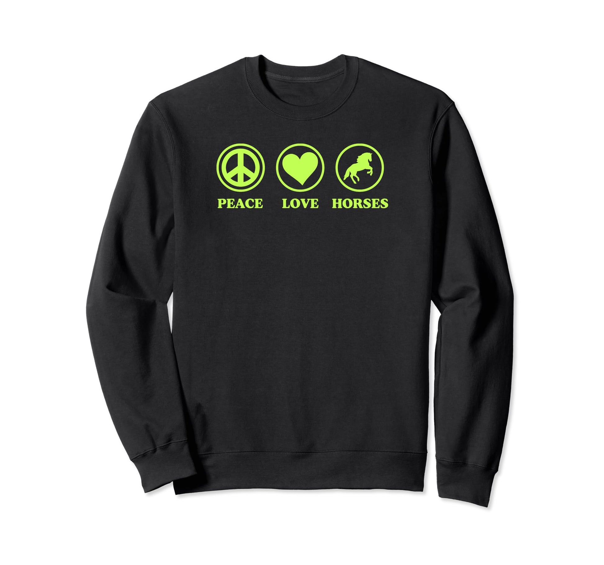 Peace Love Horses Simple Horse Sweatshirt - Unique Graphic Men Women - T-Shirt, Sweatshirt, Hoodie