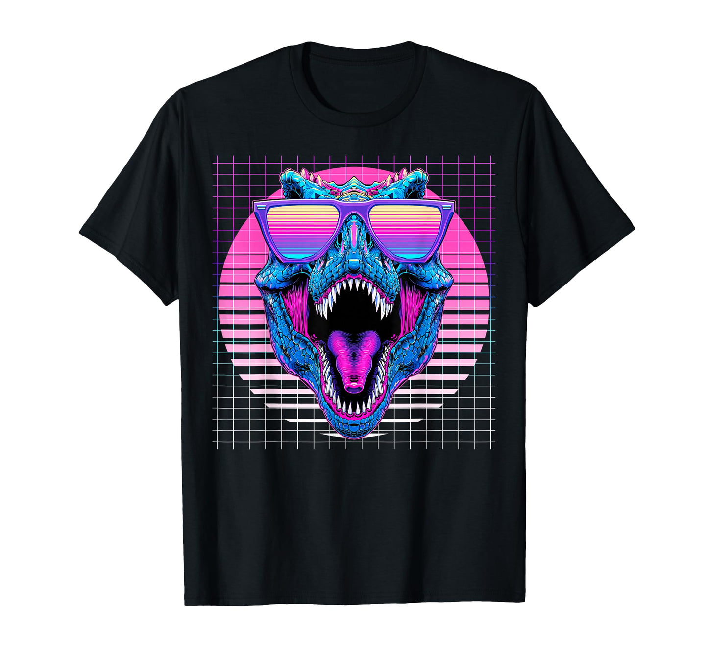 T Rex Sunglasses Dinosaur Vaporwave T-Shirt - Aesthetic Graphic for Adults - T-Shirt, Sweatshirt, Hoodie
