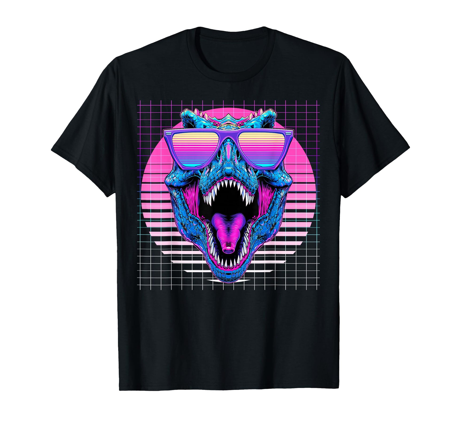 T Rex Sunglasses Dinosaur Vaporwave T-Shirt - Aesthetic Graphic for Adults - T-Shirt, Sweatshirt, Hoodie
