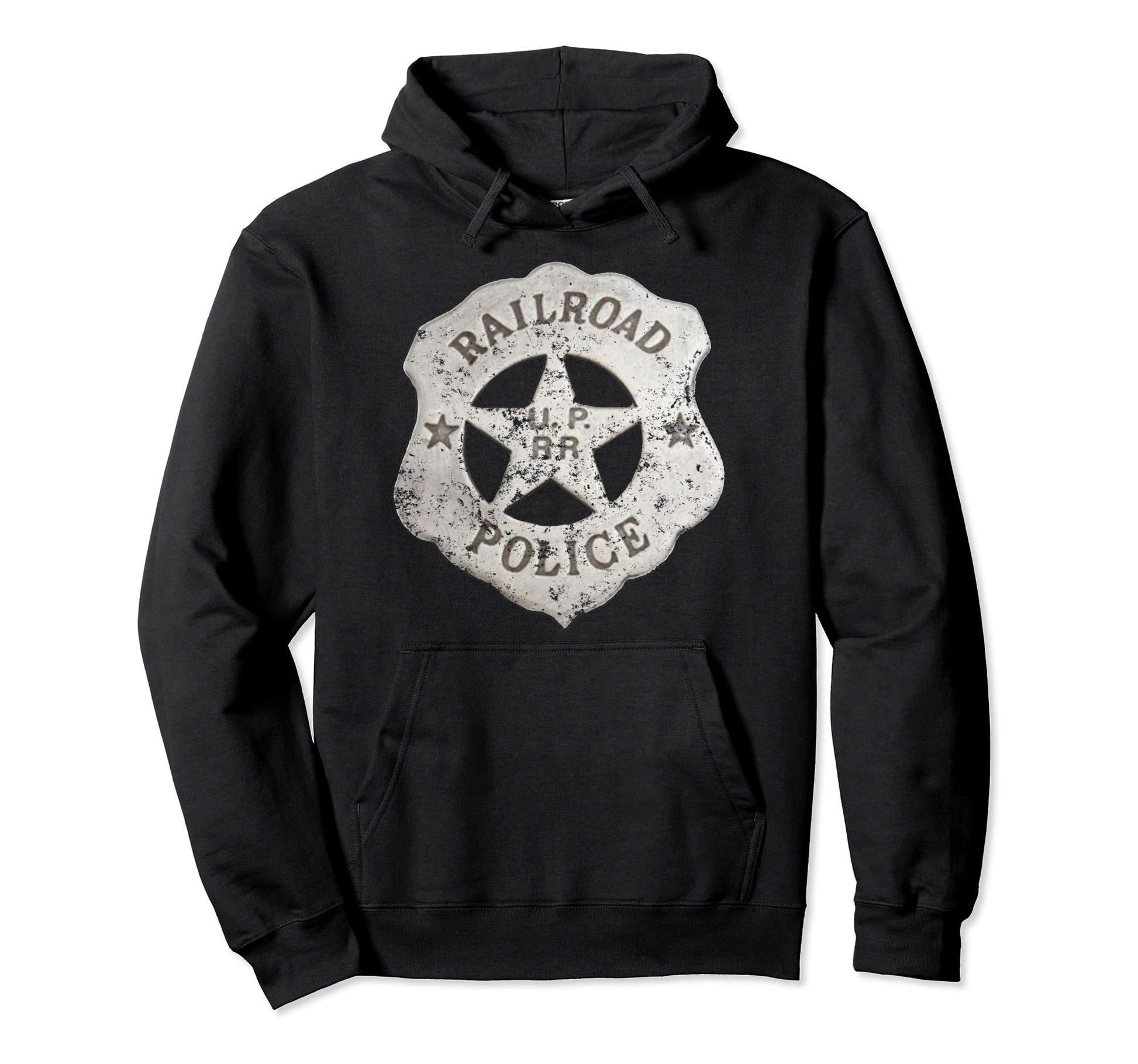 Old West Railroad Police Badge Hoodie - Aesthetic Graphic Men Women - T-Shirt, Sweatshirt, Hoodie