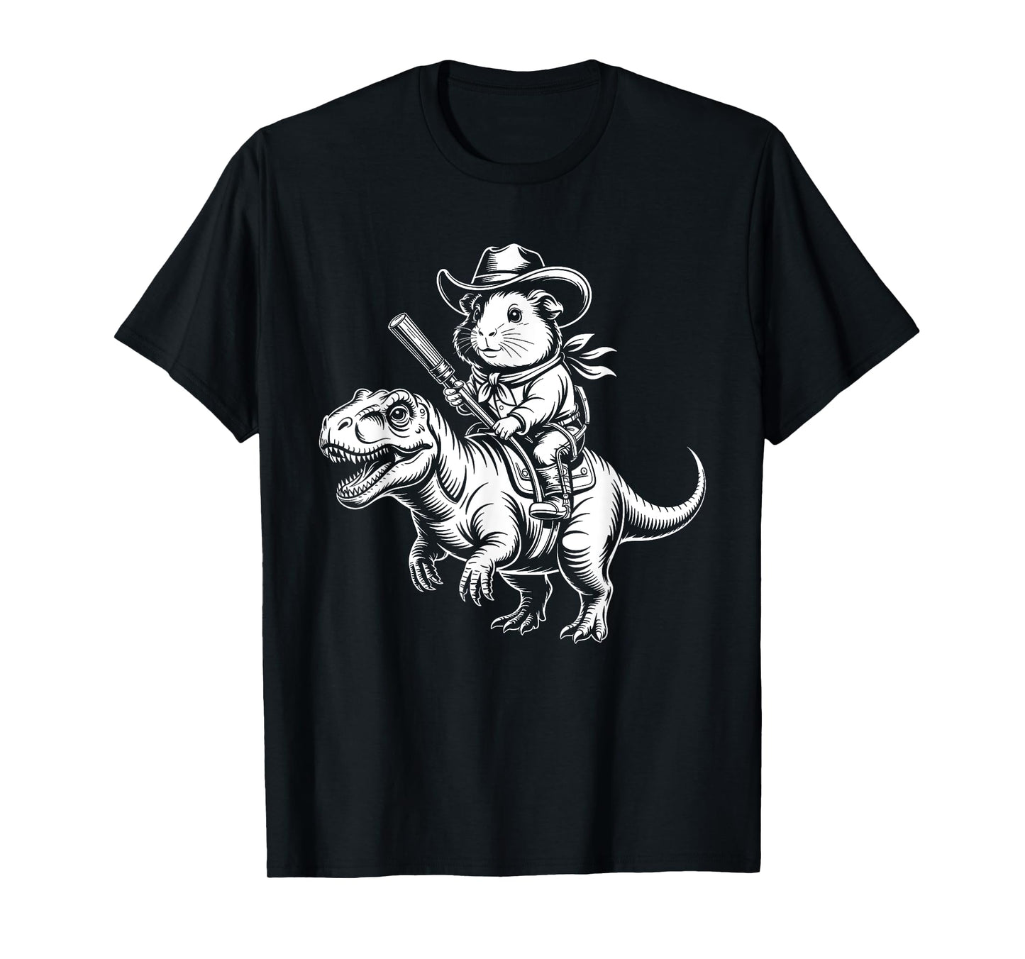 Guinea Pig Cowboy Dinosaur T-Shirt - Custom Art Print for Adults - T-Shirt, Sweatshirt, Hoodie