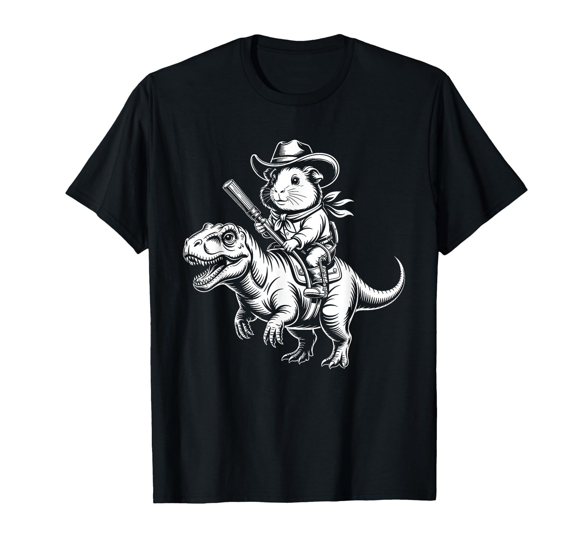 Guinea Pig Cowboy Dinosaur T-Shirt - Custom Art Print for Adults - T-Shirt, Sweatshirt, Hoodie