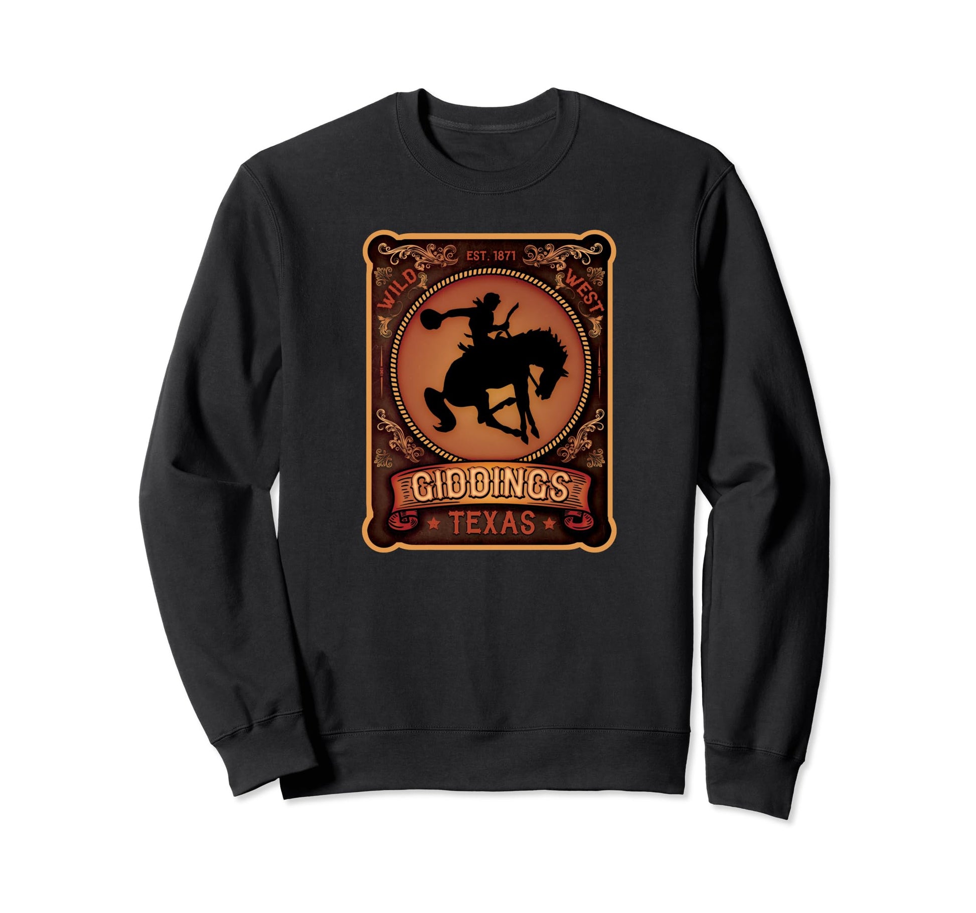 Giddings Texas Rodeo Cowboy Sweatshirt - Novelty Apparel for Adults - T-Shirt, Sweatshirt, Hoodie