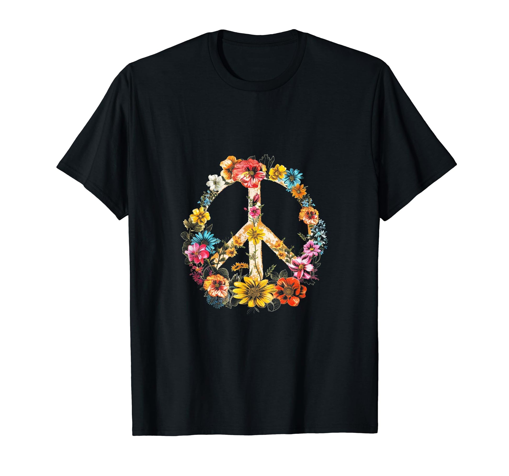 Boho Peace Sign Flowers Peace Sign T-Shirt - Graphic Print Men Women - T-Shirt, Sweatshirt, Hoodie