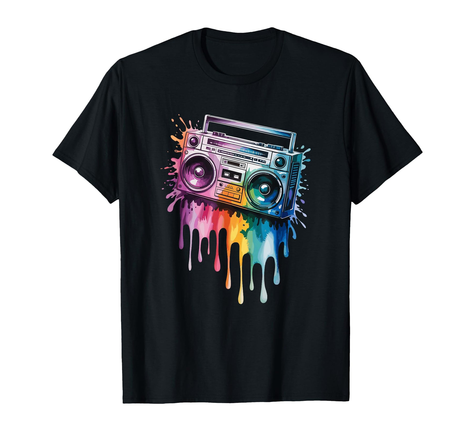 Splash Art Boombox Old School 80S T-Shirt - Fun Novelty Design Men Women - T-Shirt, Sweatshirt, Hoodie