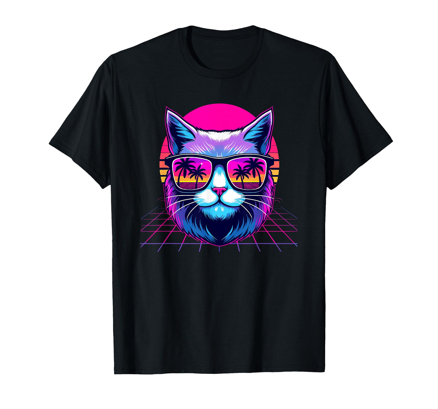 Vaporwave Cat Wearing Sunglasses Day T-Shirt - Streetwear Style Men Women - T-Shirt, Sweatshirt, Hoodie