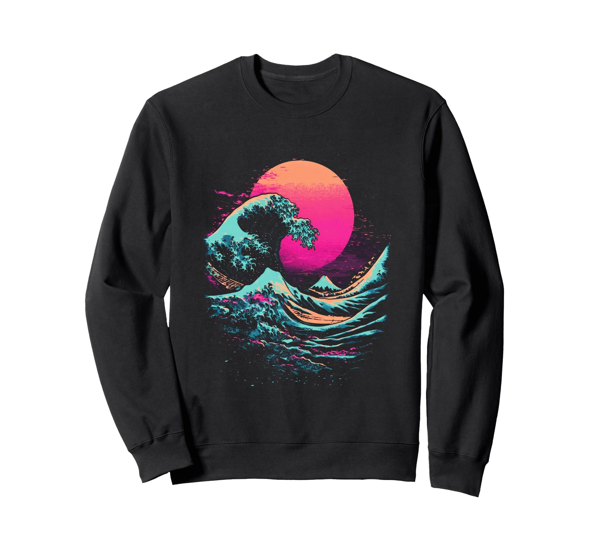Great Wave Off Kanagawa Glitch Sweatshirt - Fun Novelty Design Men Women - T-Shirt, Sweatshirt, Hoodie