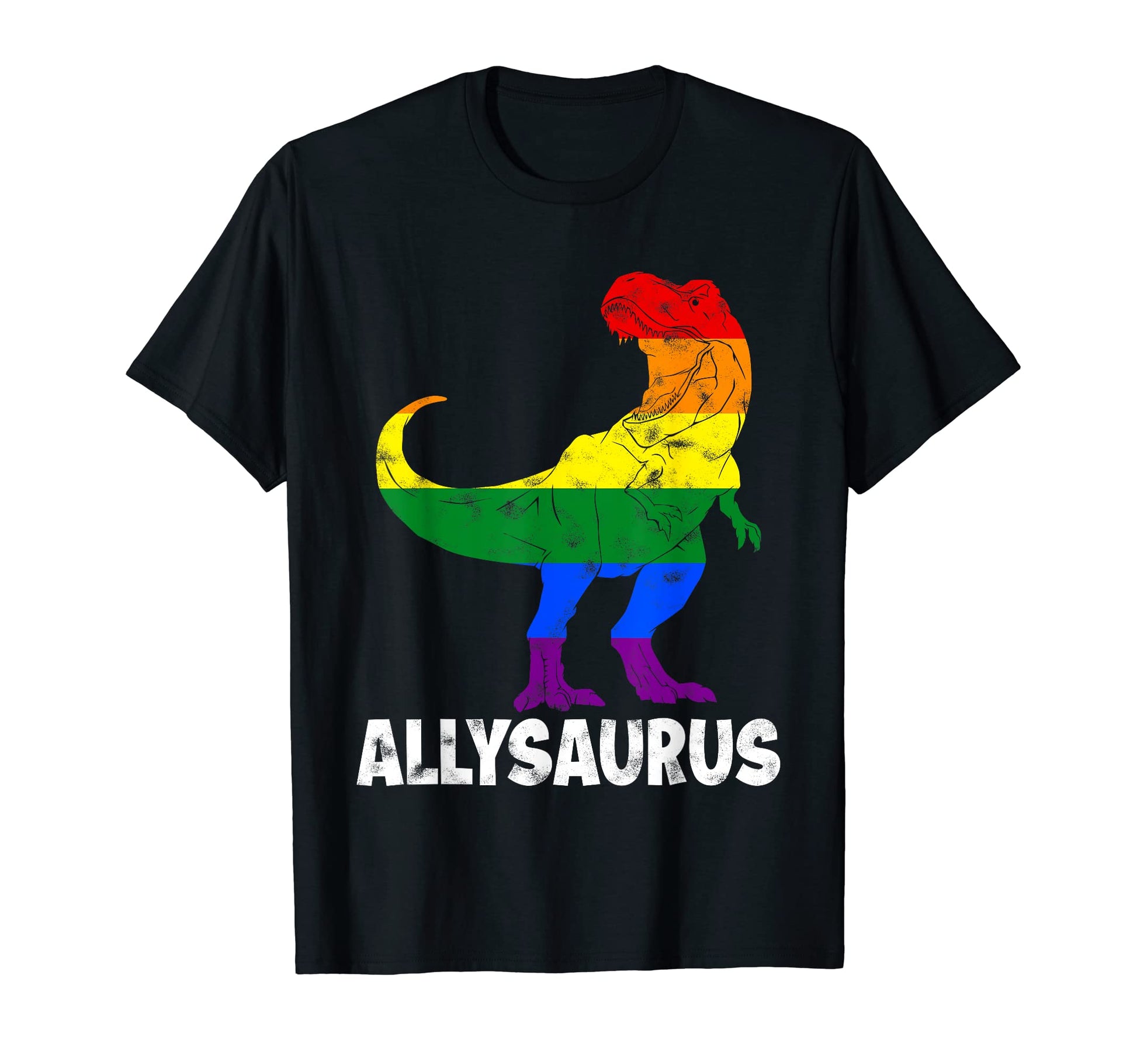 Ally Saurus Dinosaur Lgbt Flag Gay T-Shirt - Unique Graphic for Adults - T-Shirt, Sweatshirt, Hoodie