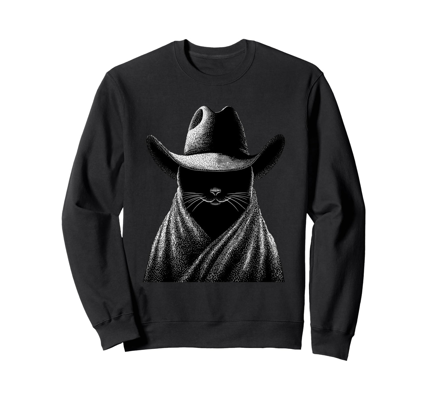 Cat Cowboy Western Country Cowgirl Sweatshirt - Custom Art Print Unisex - T-Shirt, Sweatshirt, Hoodie