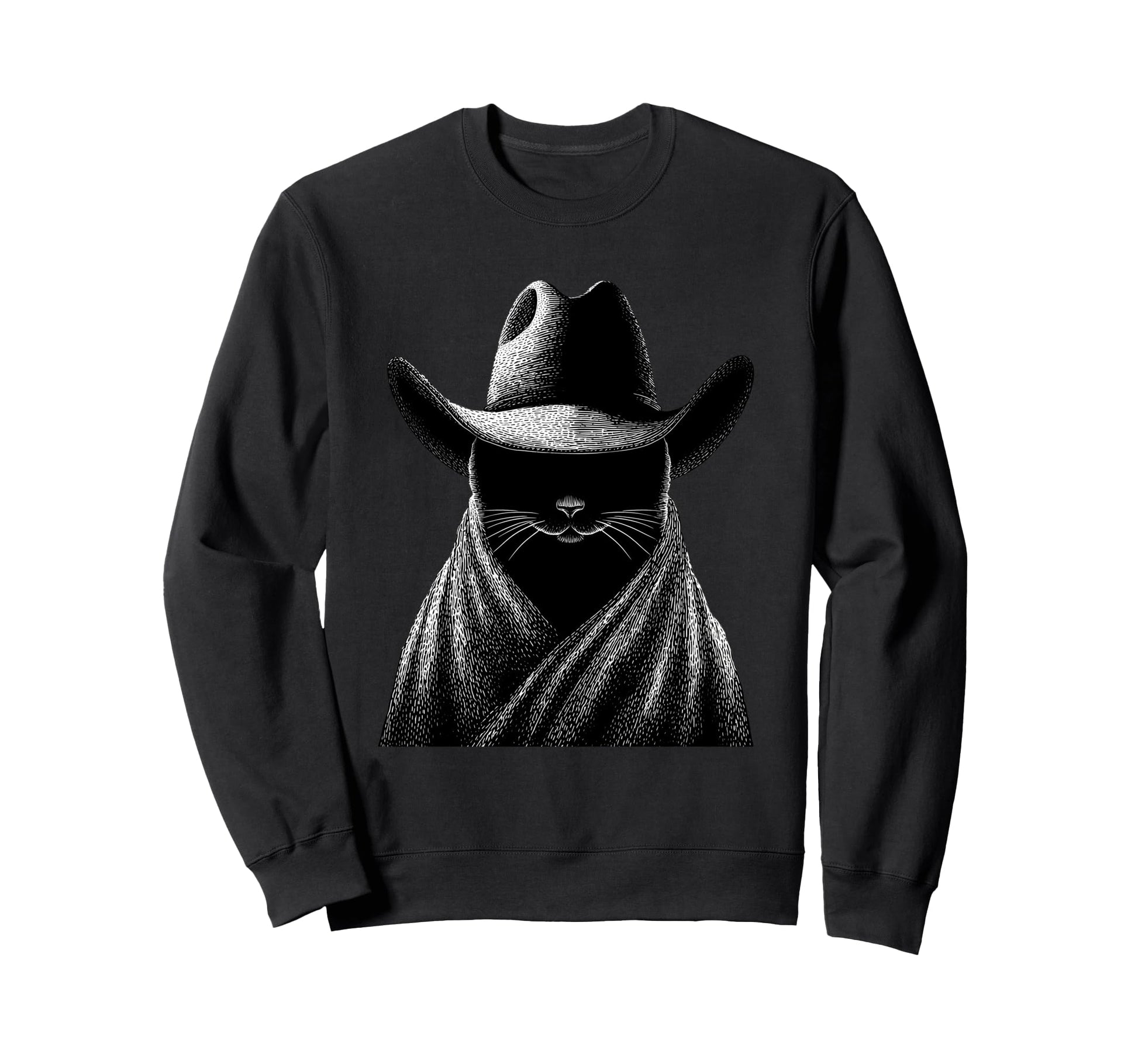 Cat Cowboy Western Country Cowgirl Sweatshirt - Custom Art Print Unisex - T-Shirt, Sweatshirt, Hoodie