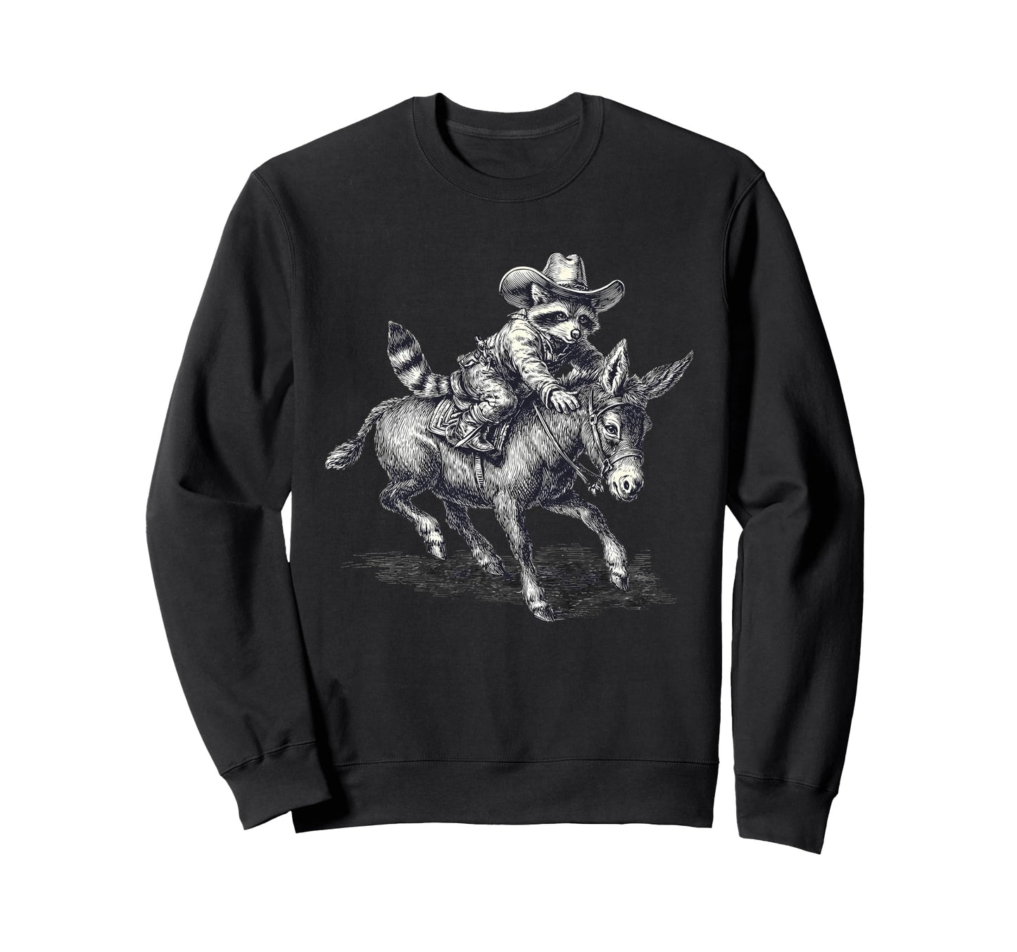 Raccoon Cowboy Rodeo Cowgirl Western Sweatshirt - Trendy Graphic Men Women - T-Shirt, Sweatshirt, Hoodie