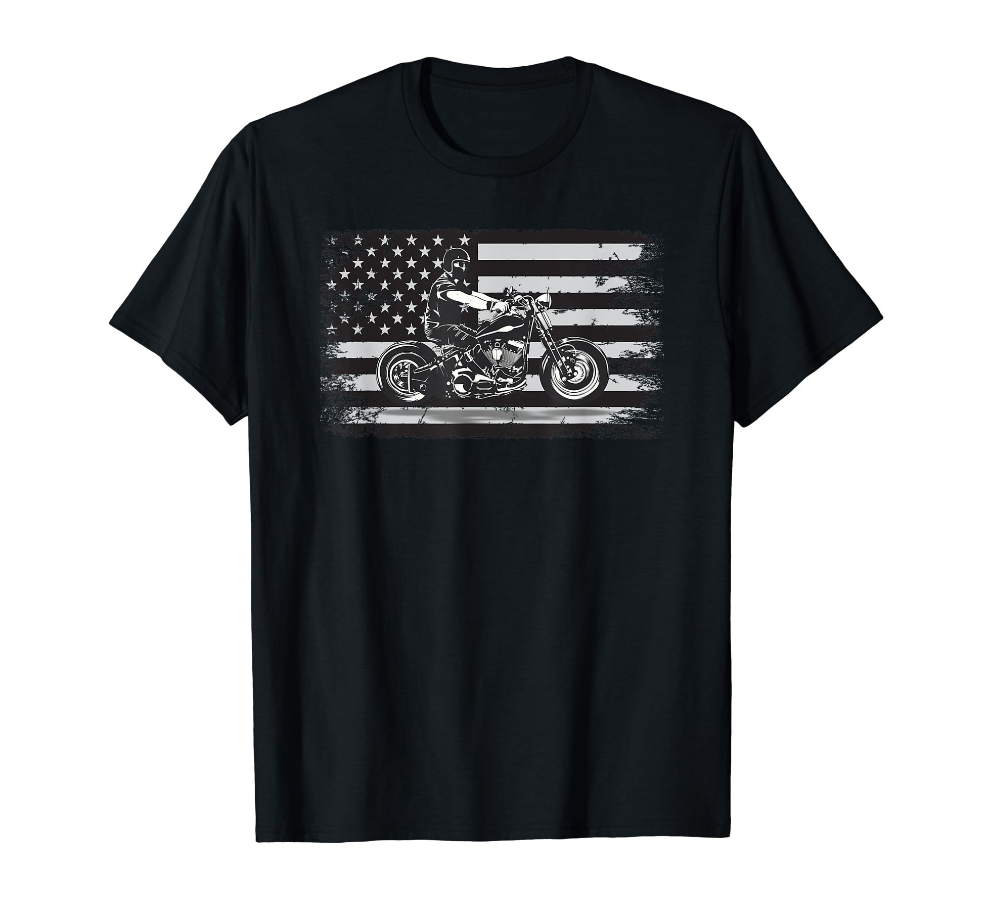 American Flag Biker Motorcycle Rider T-Shirt - Fun Novelty Design Unisex - T-Shirt, Sweatshirt, Hoodie