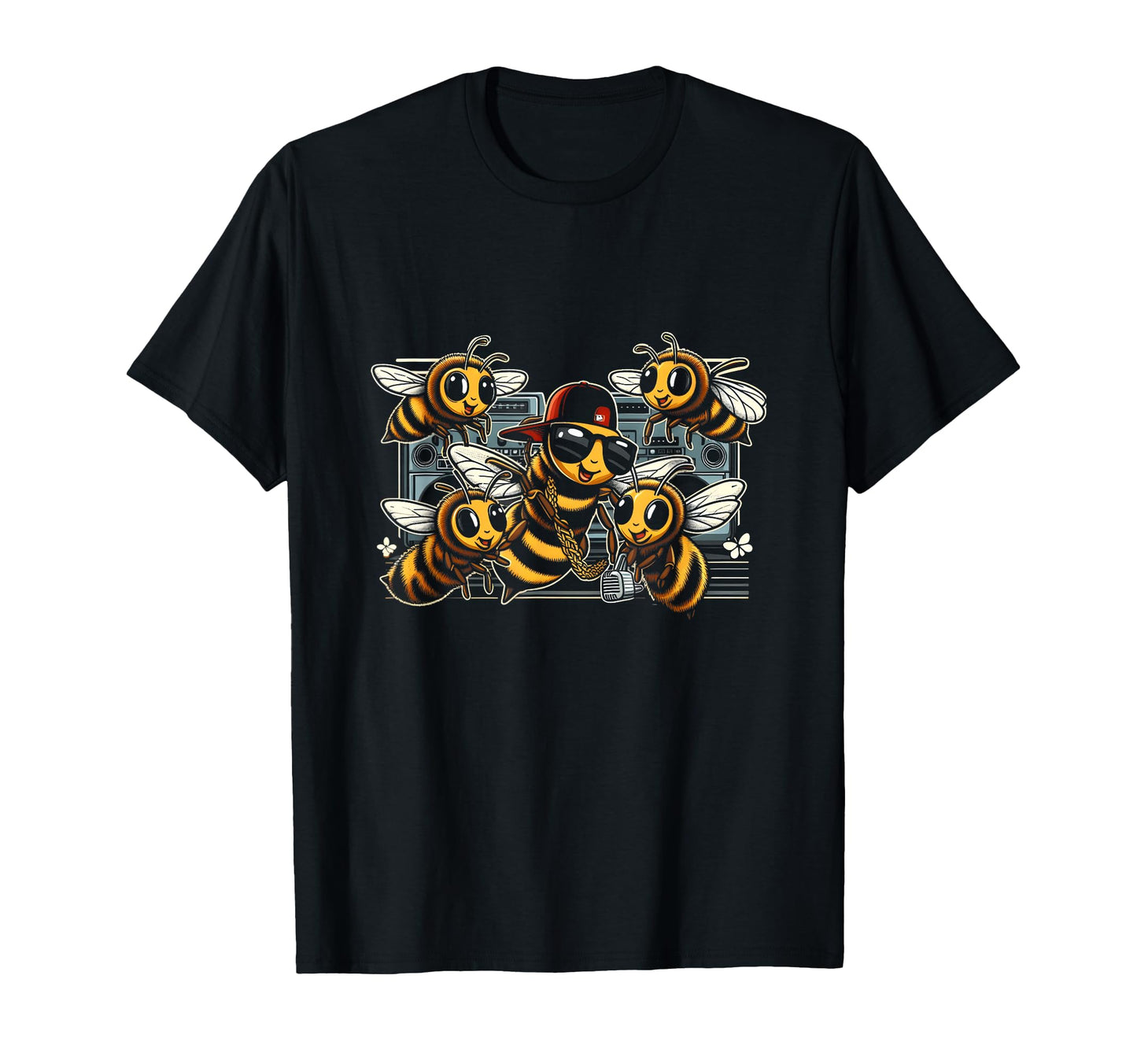 Bee Hip Hop Oldschool Rap Lover T-Shirt - Fun Novelty Design for Adults - T-Shirt, Sweatshirt, Hoodie