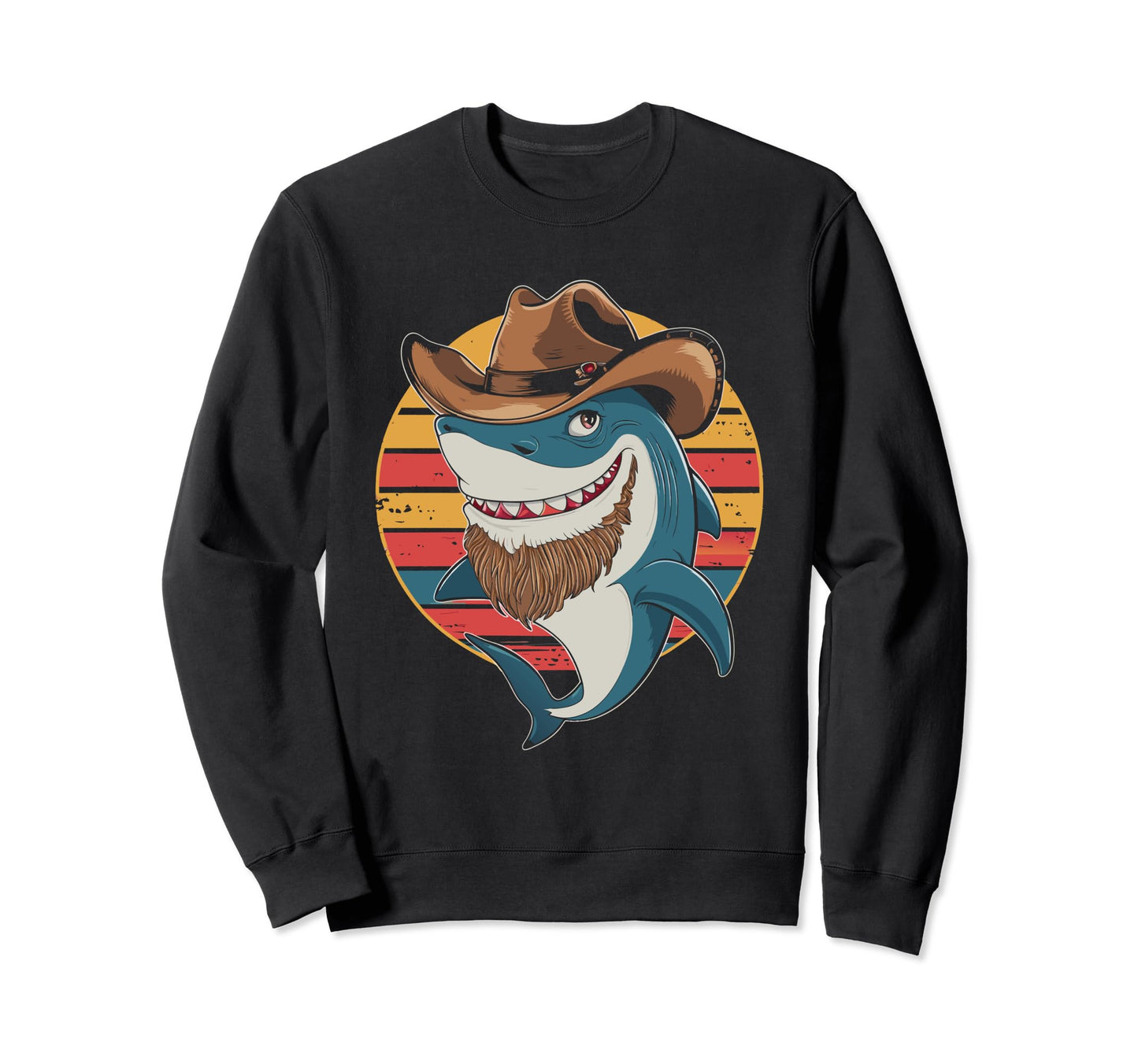 Cowboy Shark Funny Shark Cowboy Sweatshirt - Fun Novelty Design Unisex - T-Shirt, Sweatshirt, Hoodie