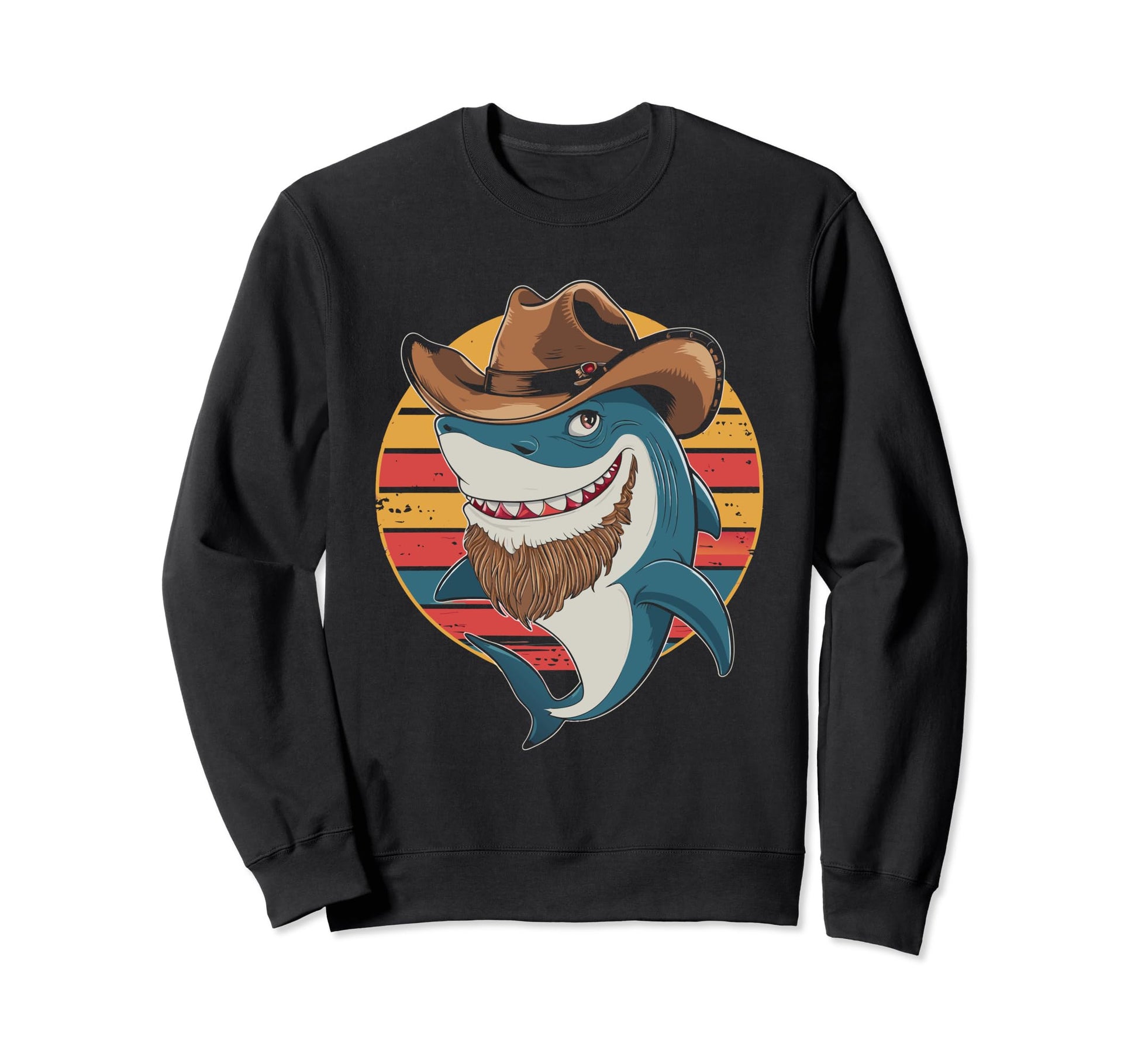 Cowboy Shark Funny Shark Cowboy Sweatshirt - Fun Novelty Design Unisex - T-Shirt, Sweatshirt, Hoodie