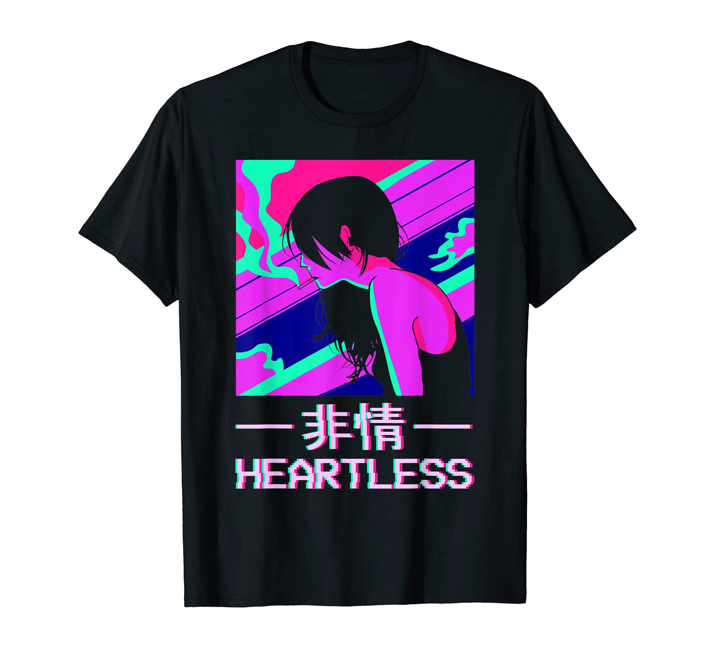 Heartless Lofi Anime Japanese Vaporwave T-Shirt - Aesthetic Graphic Unisex - T-Shirt, Sweatshirt, Hoodie