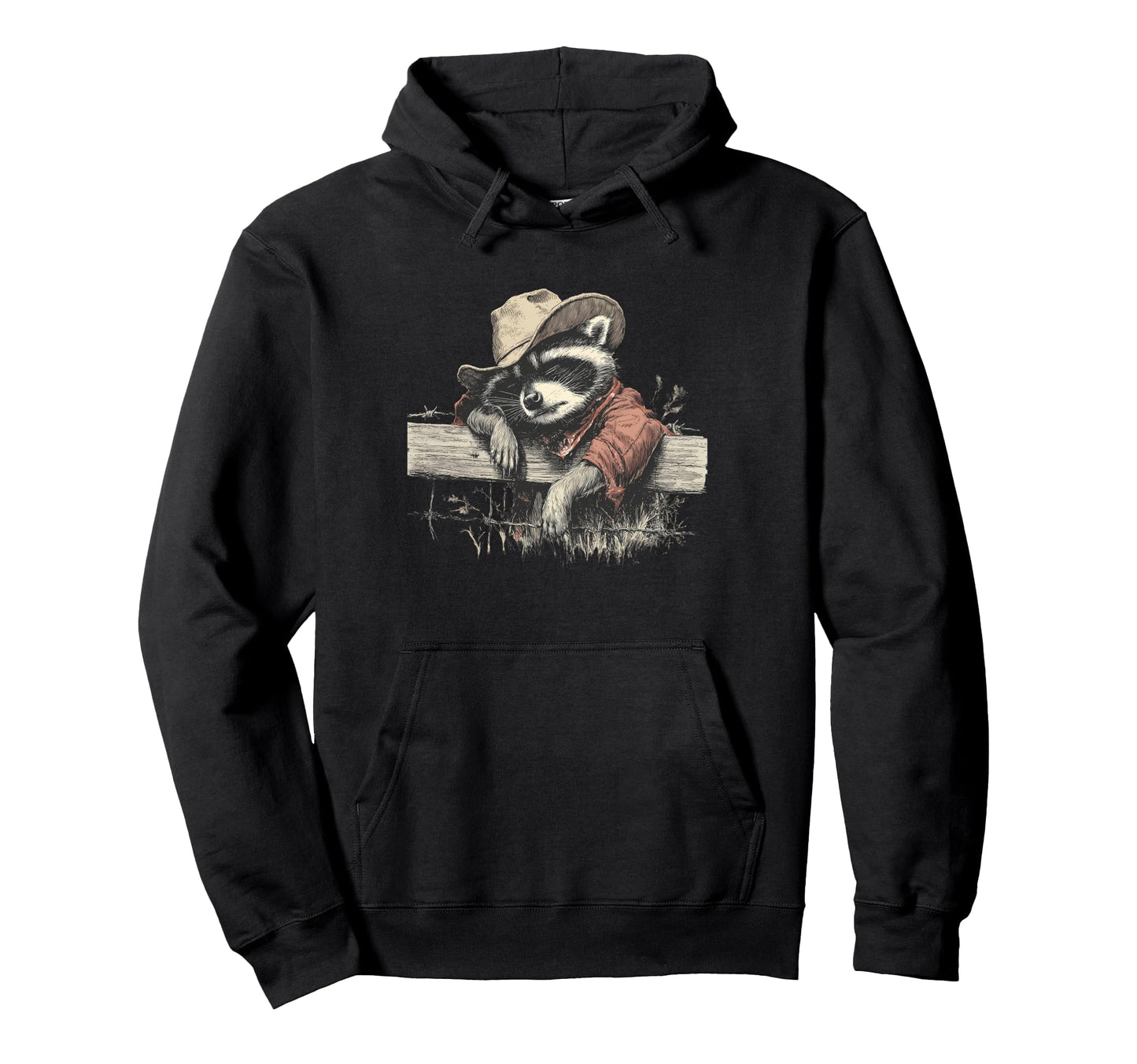 Raccoon Cowboy Rodeo Cowgirl Western Hoodie - Custom Art Print Unisex - T-Shirt, Sweatshirt, Hoodie