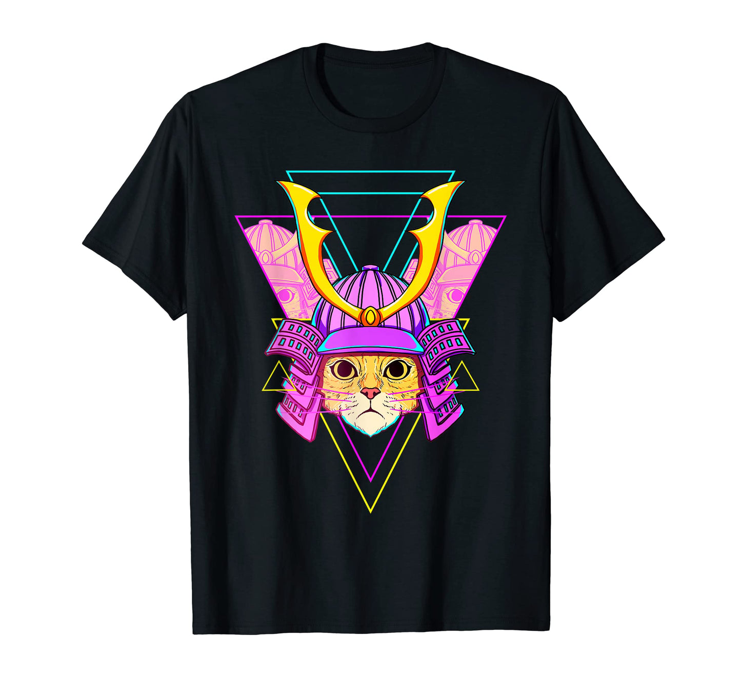 Cat Samurai Japanese Vaporwave T-Shirt - Streetwear Style for Adults - T-Shirt, Sweatshirt, Hoodie